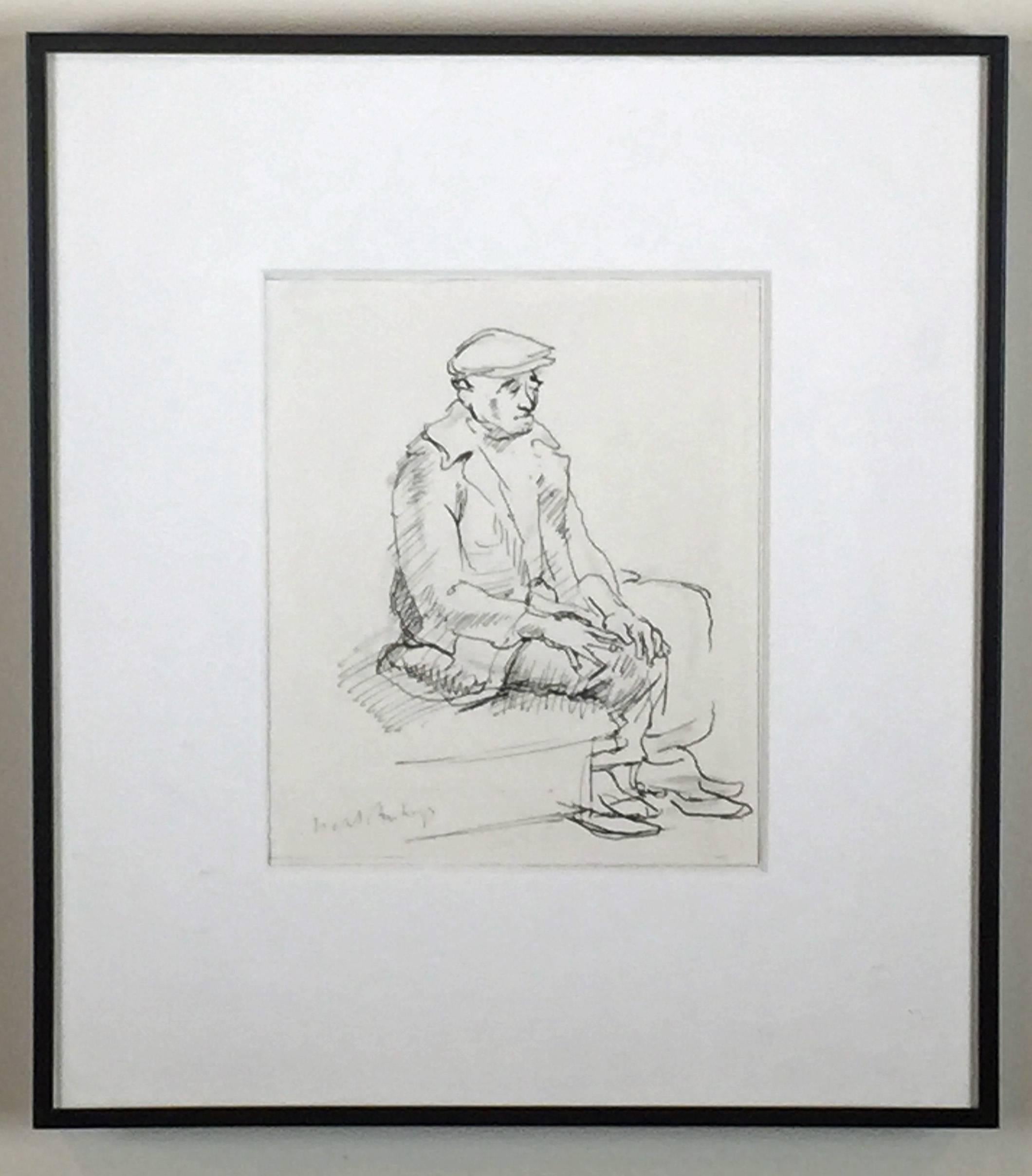 SITZENDER MANN (Amerikanischer Realismus), Print, von Isabel Bishop