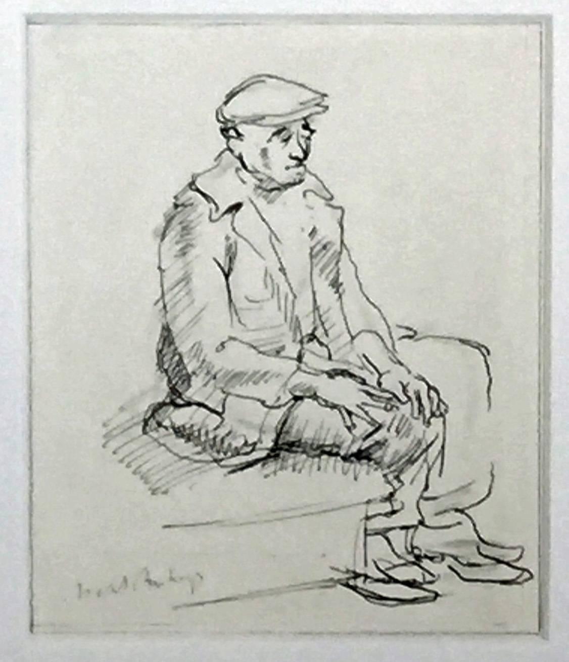 SEATED MAN - Print by Isabel Bishop