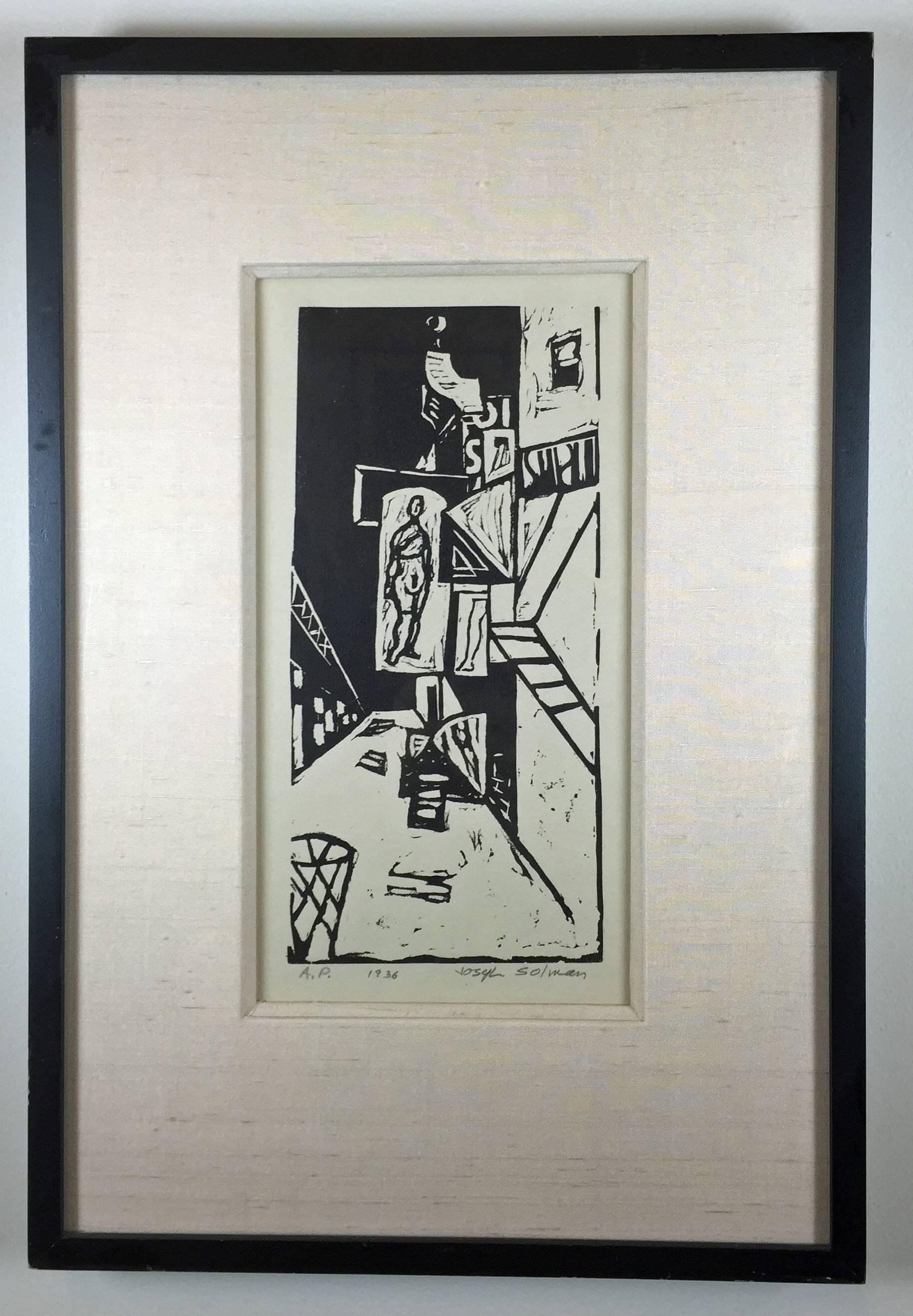 Solman, Joseph.  VENUS OF 23RD STREET. Linocut, 1936. Artist's Proof
(edition size, if any, not known). Inscribed 