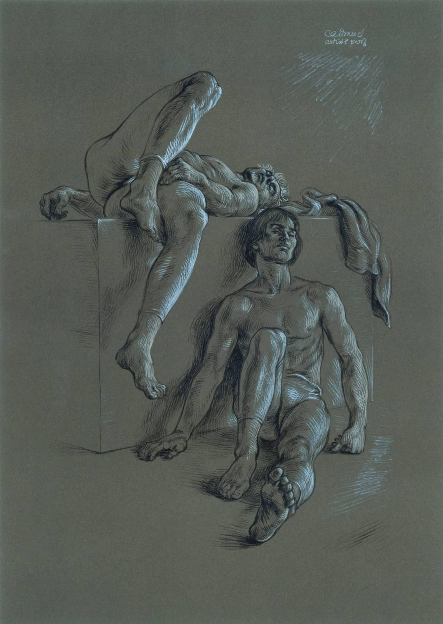Paul Cadmus Figurative Print - DANCERS RESTING