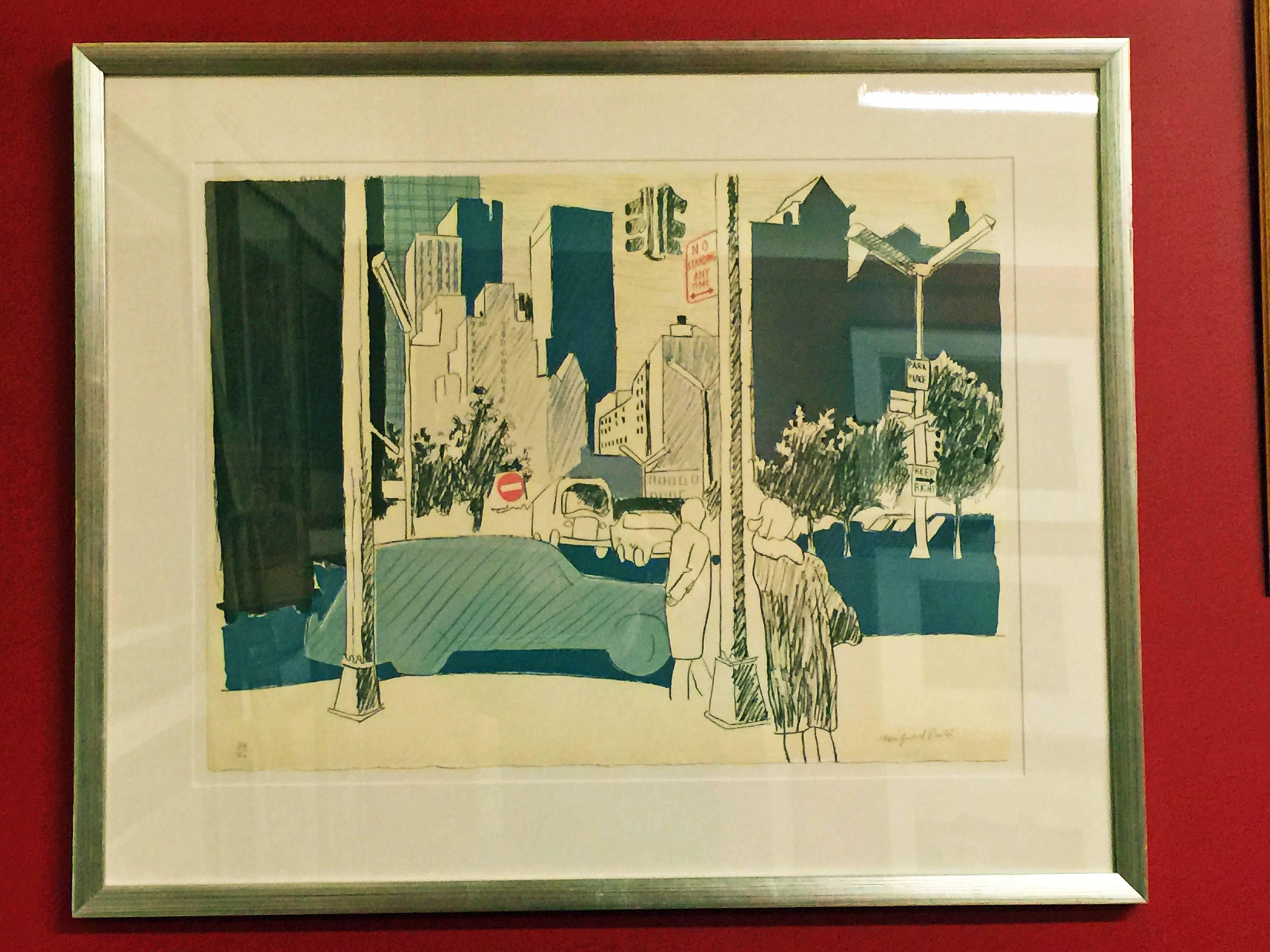 STREET SCENE - American Modern Print by Fairfield Porter