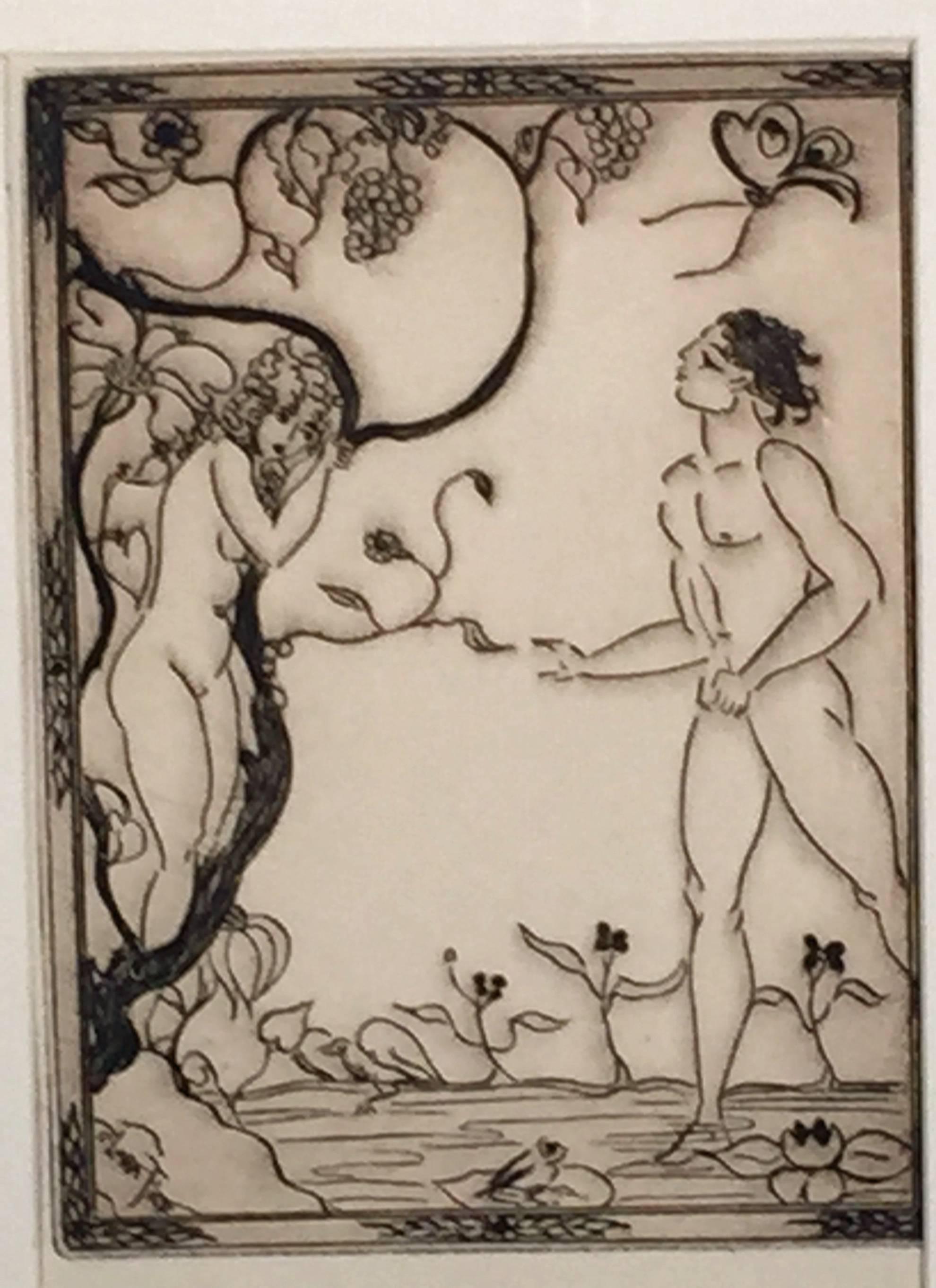 ELEVEN-Schmuckstücke (Braun), Figurative Print, von Clara Tice