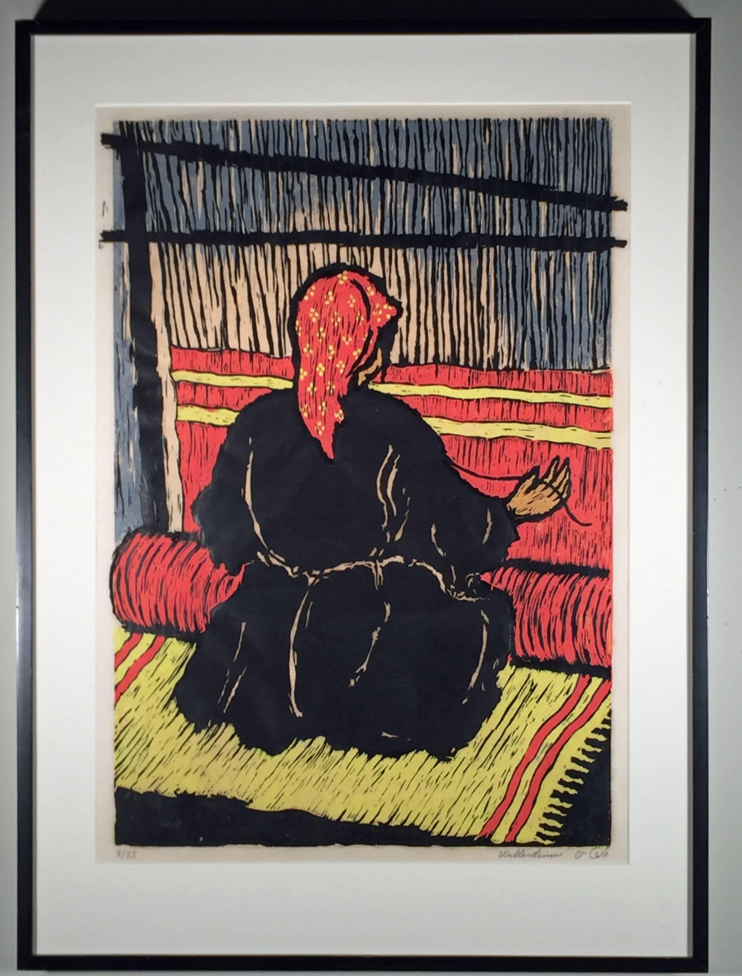 UNTITLED (WOMAN WEAVING) - Print by Jehuda Wallersteiner