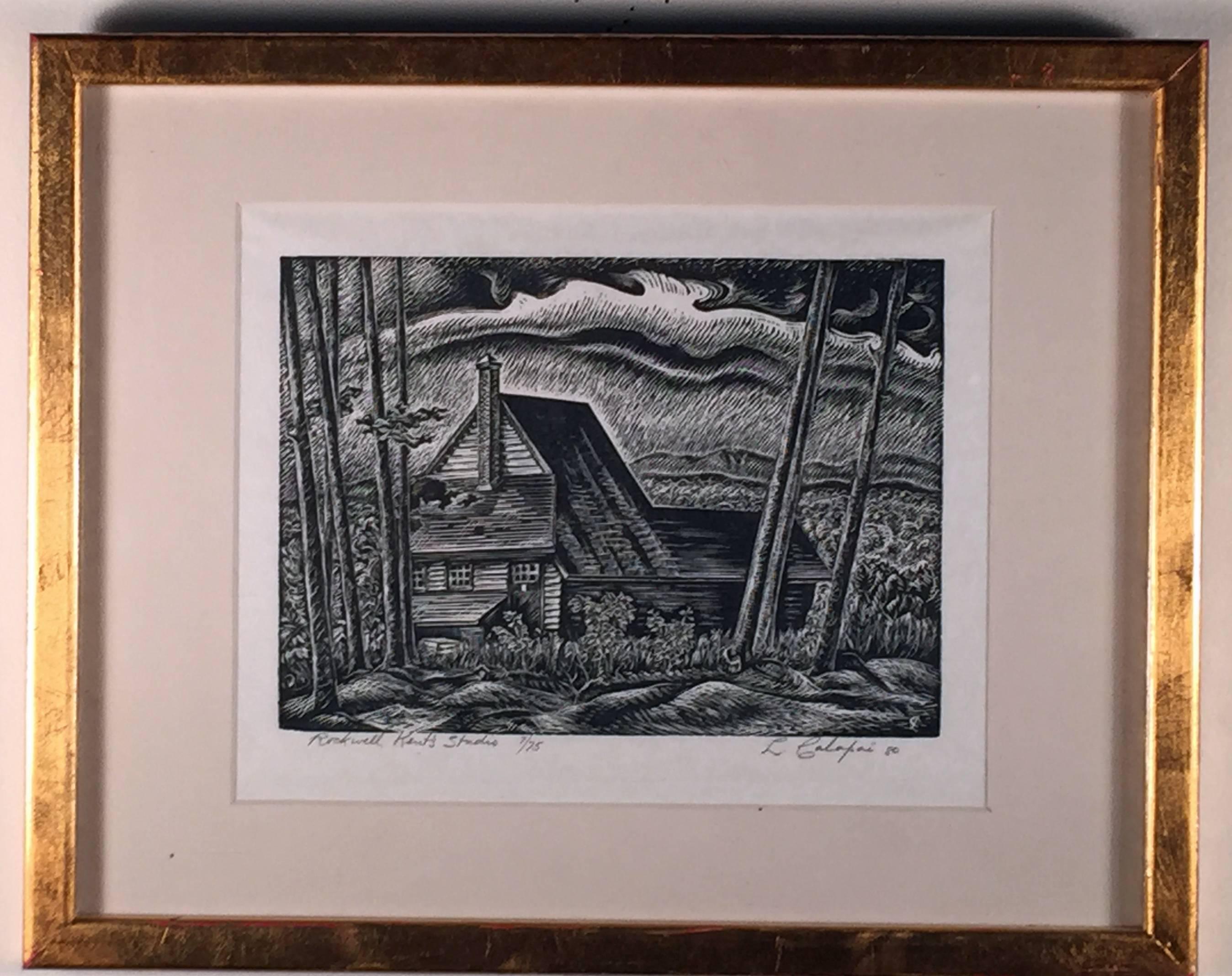 ROCKWELL KENT'S STUDIO – Print von Letterio Calapai