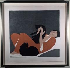 WOMAN AND CATS