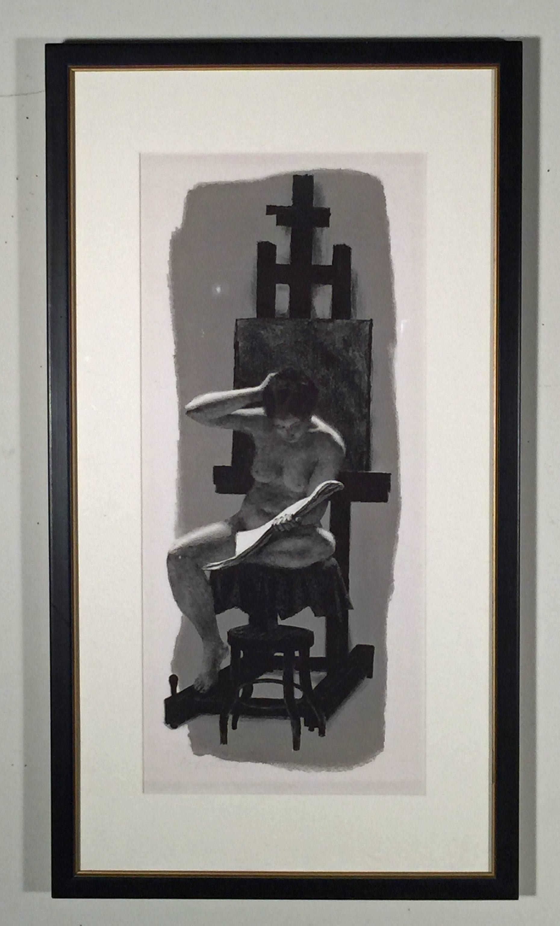 MODEL AND EASEL - Print by Joseph Hirsch