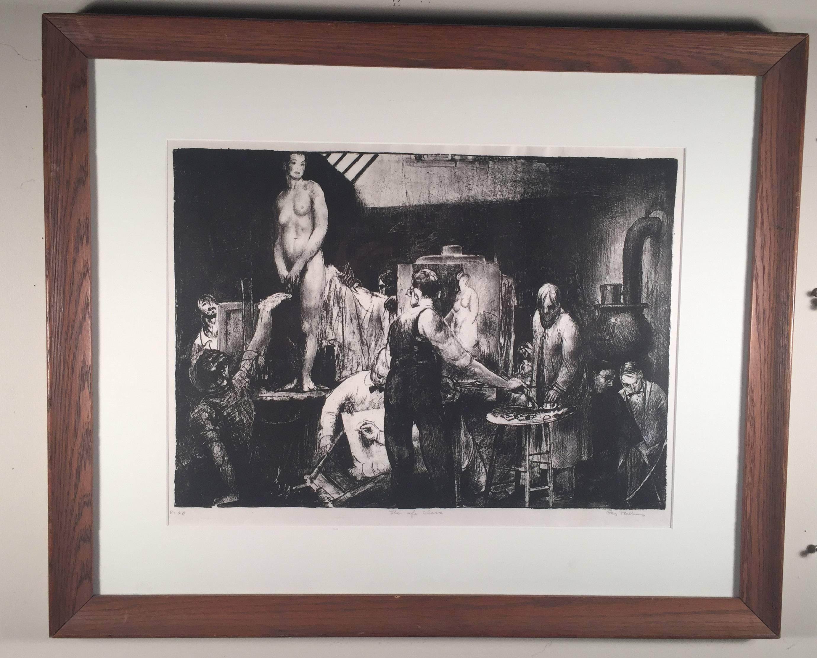 THE LIFE CLASS - SECOND STONE (THE MODEL, LIFE CLASS). - Print by George Wesley Bellows