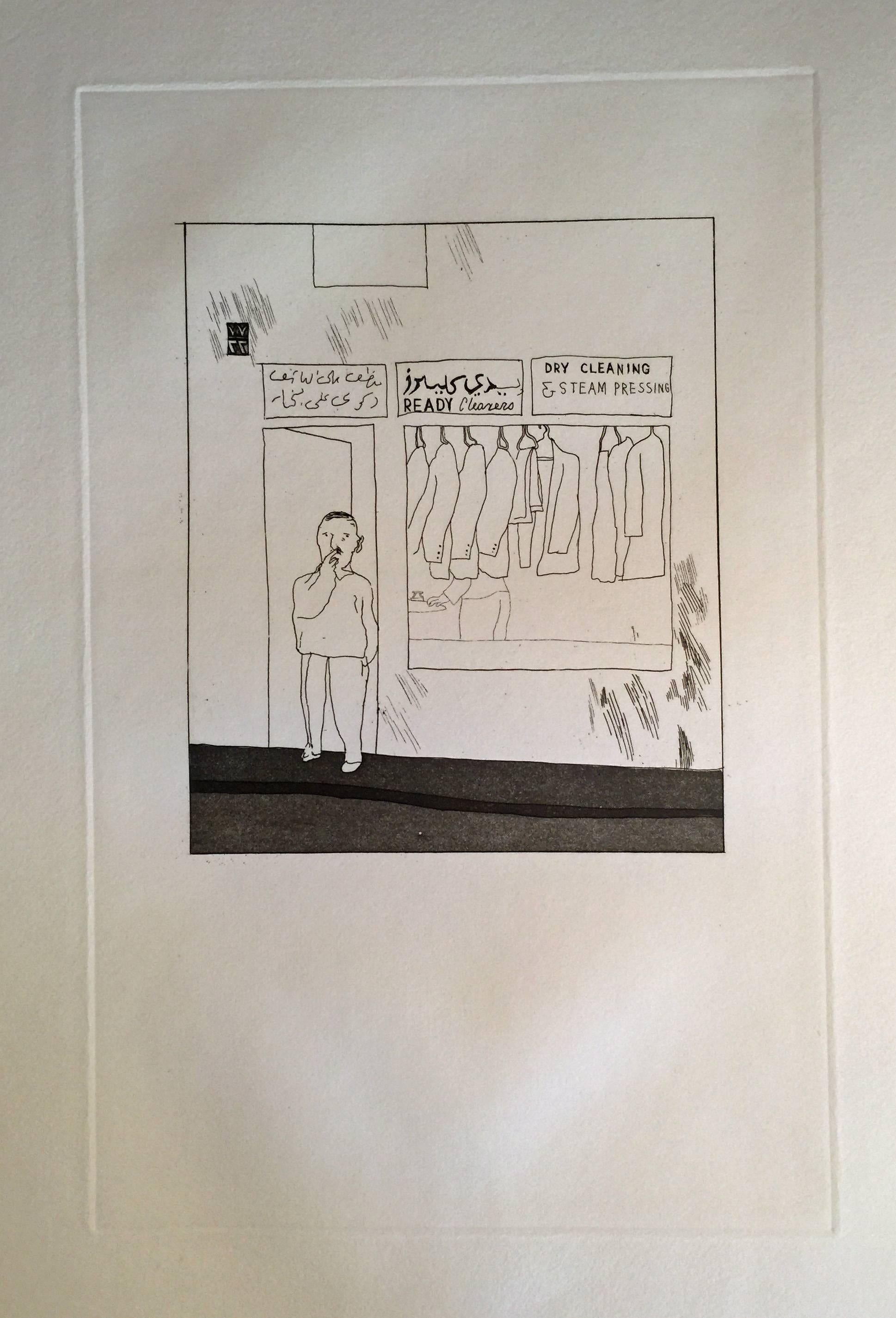 FOURTEEN POEMS BY C.P. CAVAFY - Gray Figurative Print by David Hockney