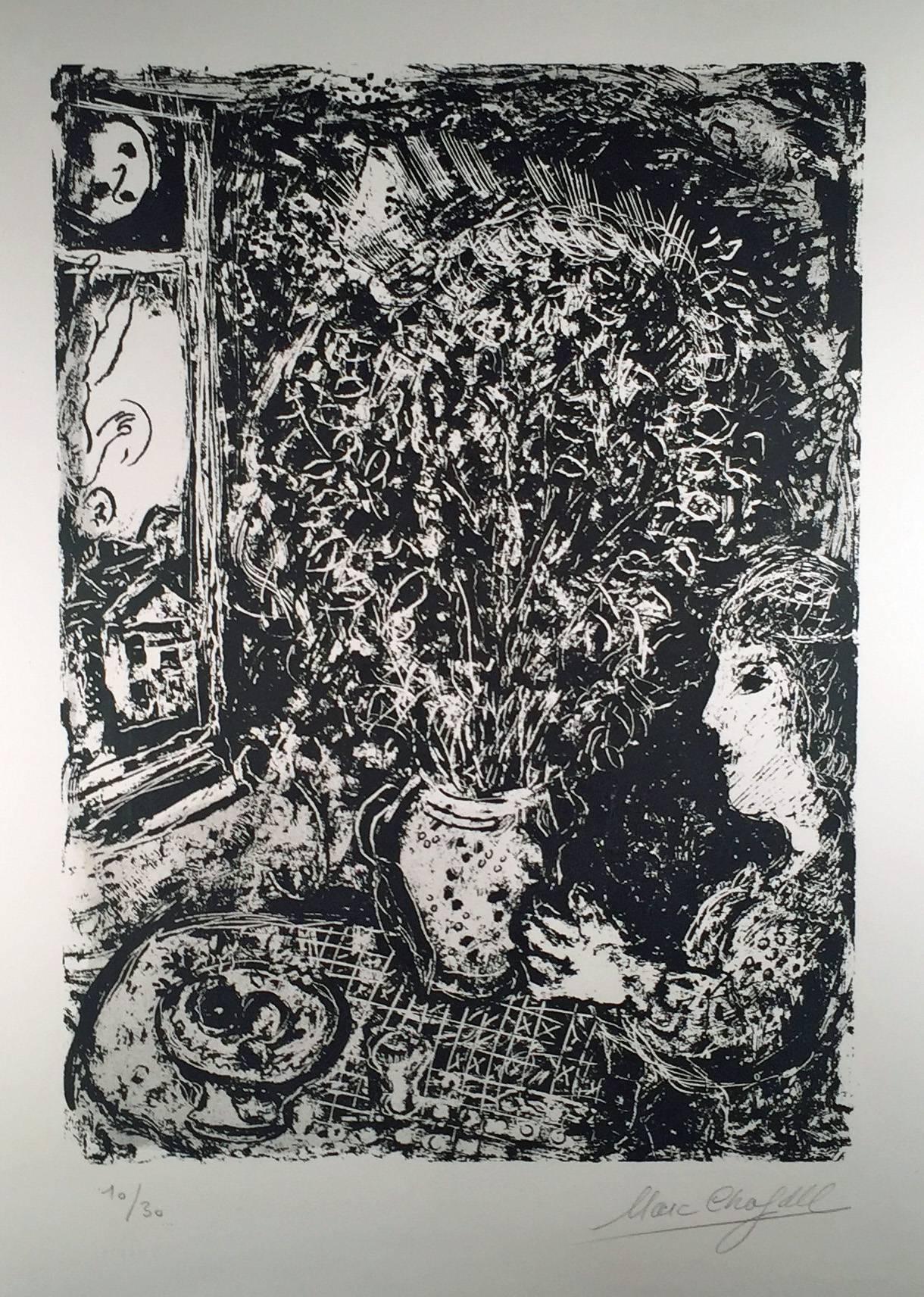 Marc Chagall Still-Life Print – NACHTSTRAUSS