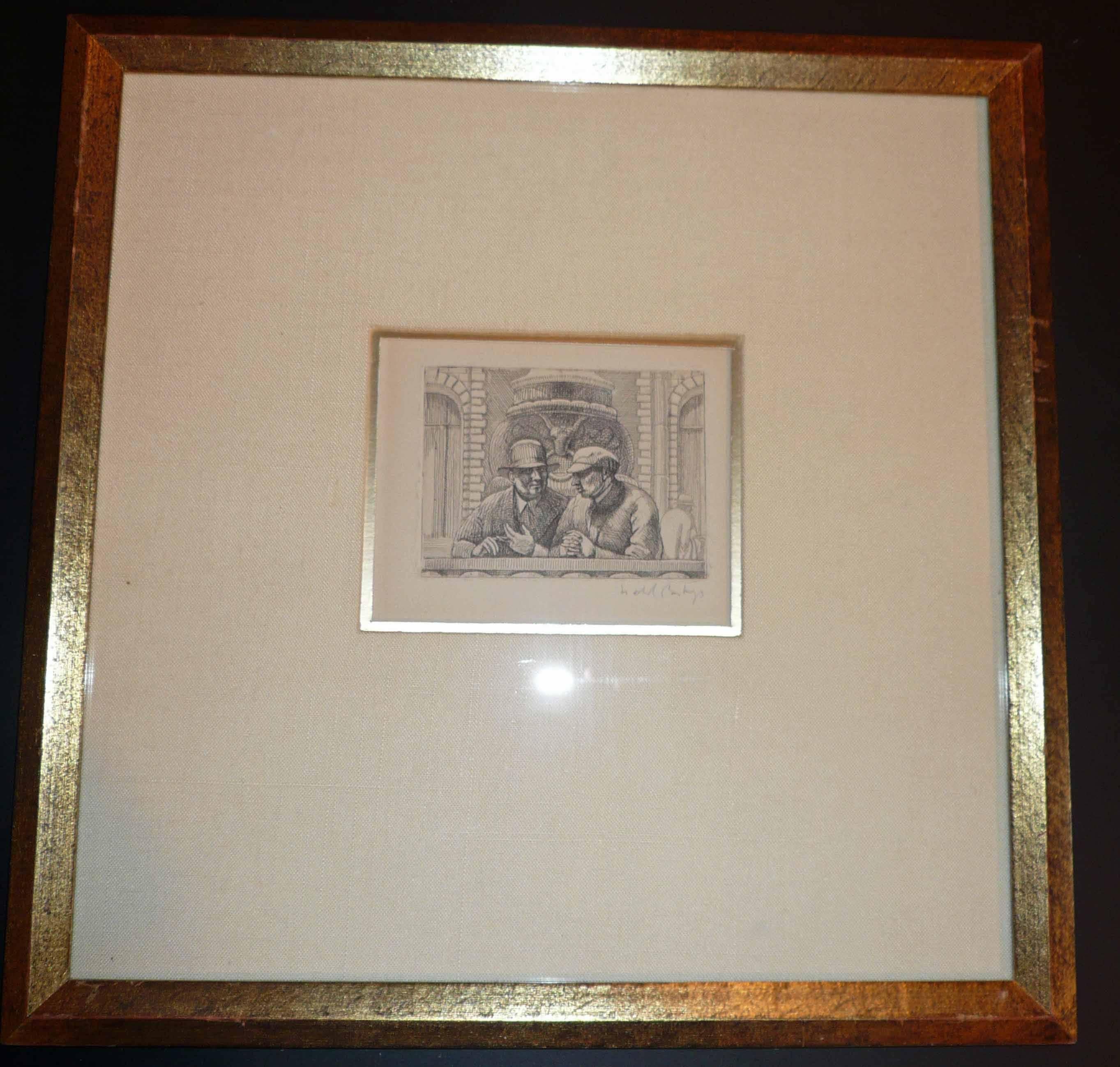 IN FRONT OF THE 42ND STREET LIBRARY – Print von Isabel Bishop