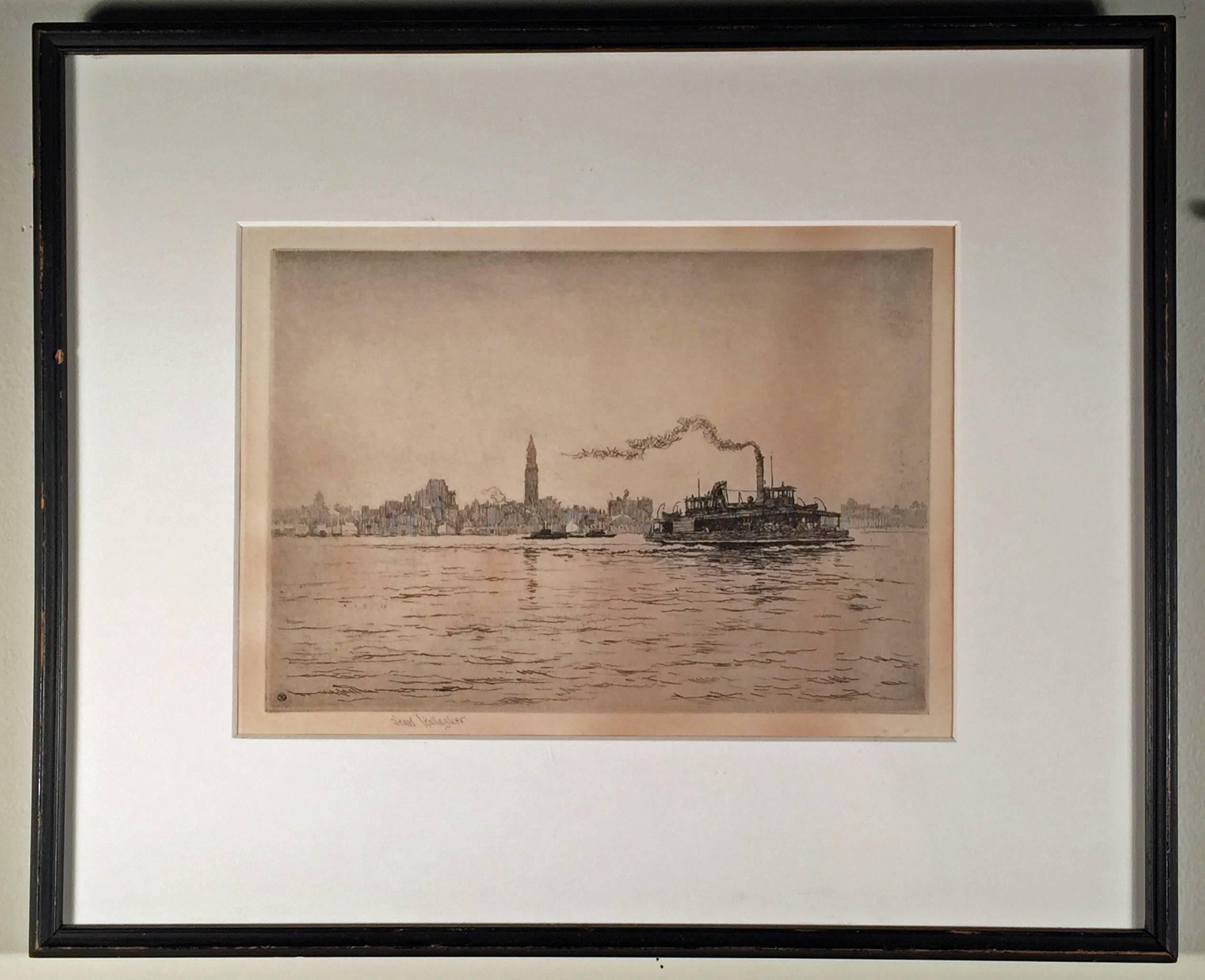  BOSTON HARBOR FROM SOUTH BOSTON - Print by Sears Gallagher