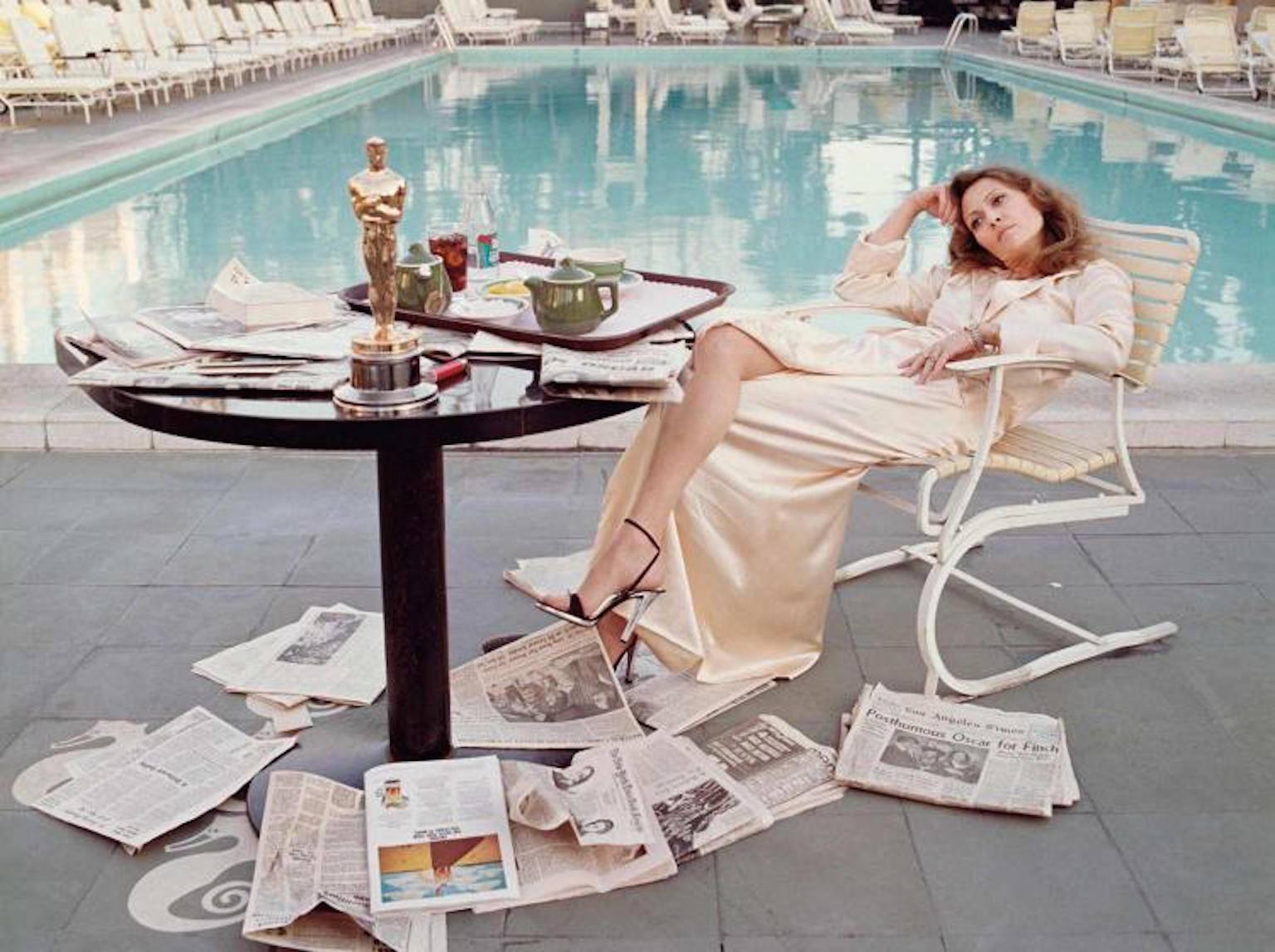 Faye Dunway at Beverly Hills Hotel - Photograph by Terry O'Neill
