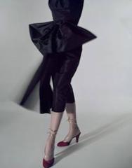 Conde Nast- Vogue 8/1/1950, Model with Red Velvet Shoes and Gold Strap