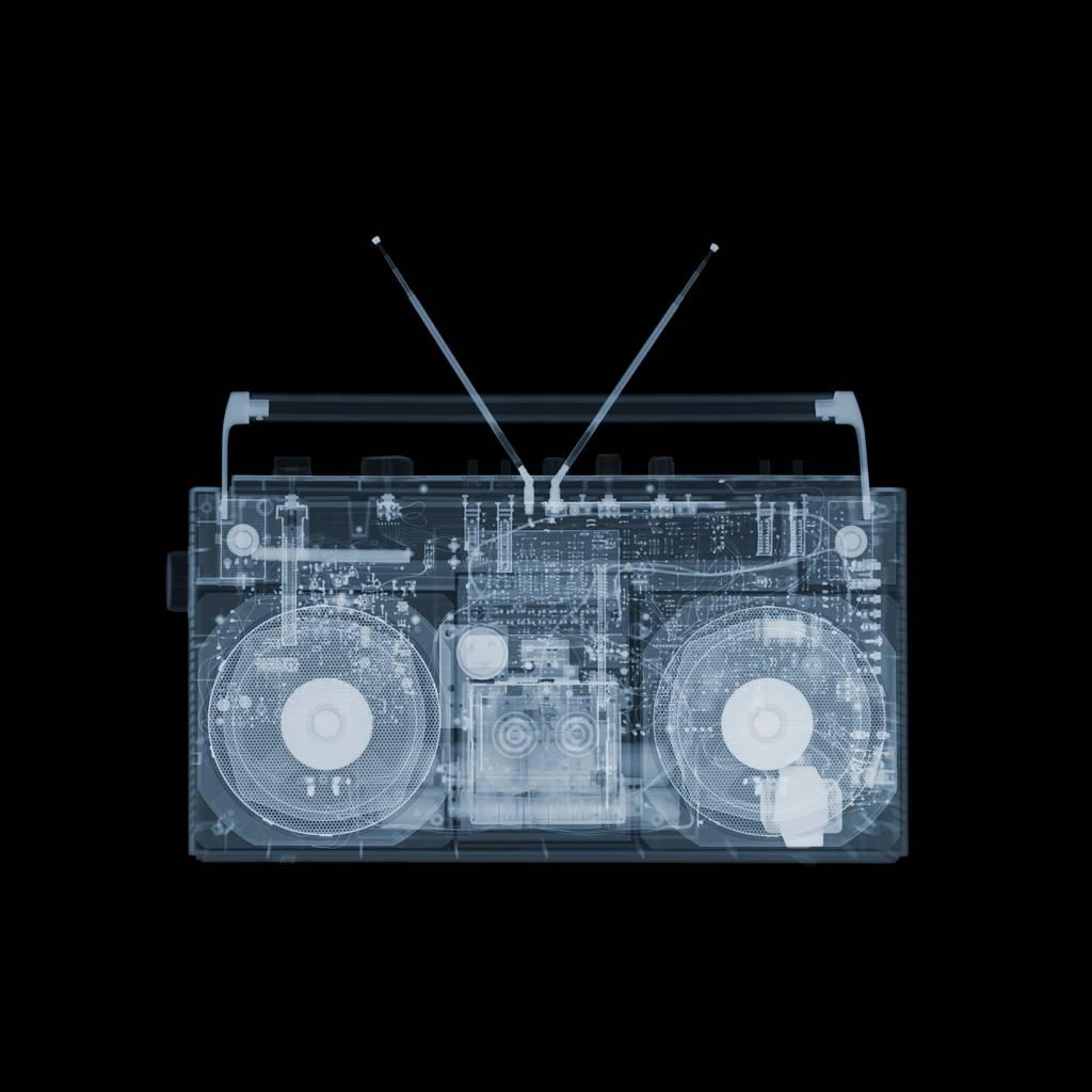 Nick Veasey Black and White Photograph - Boom Box
