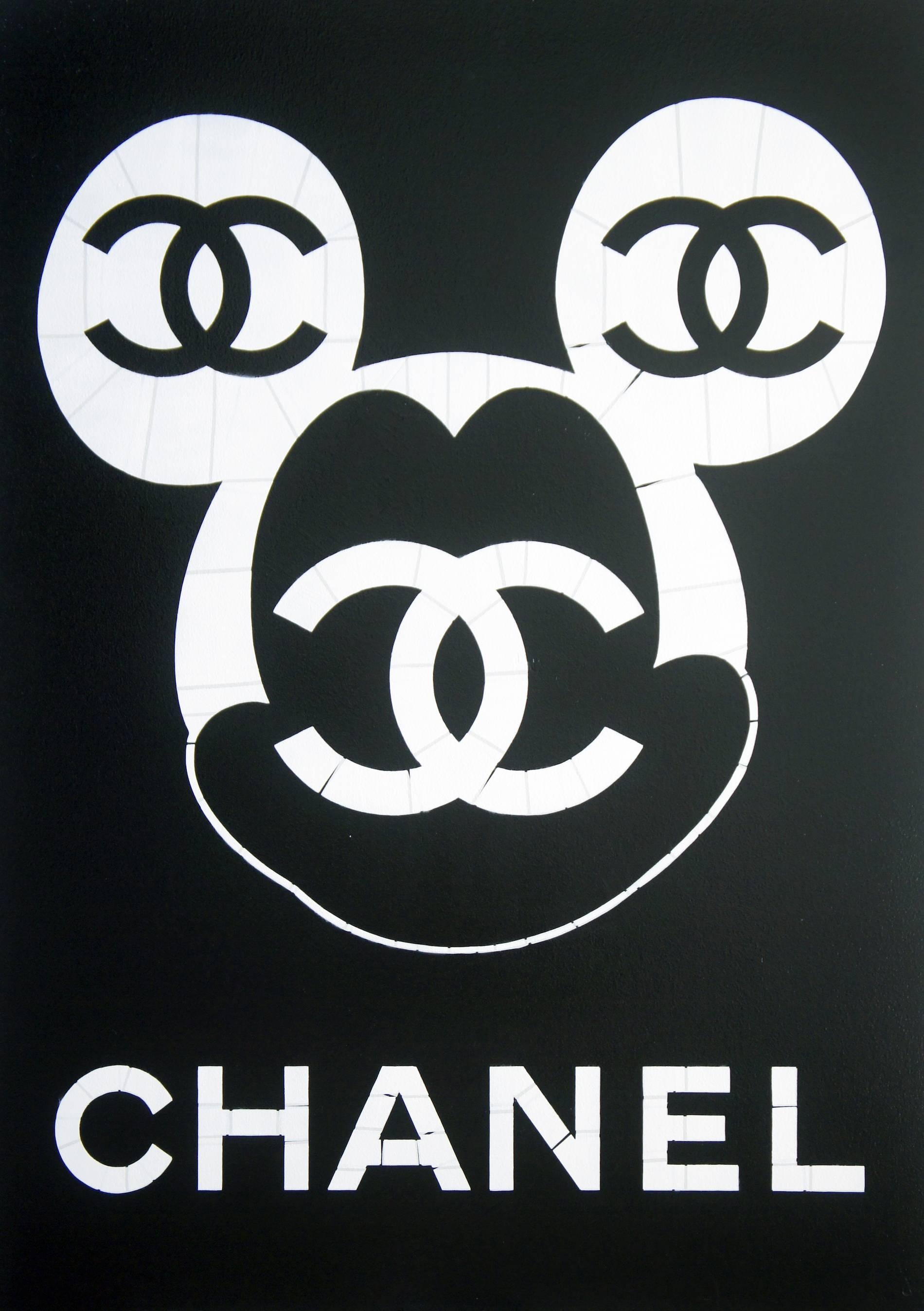 Campbell la Pun Figurative Painting - Mickey Chanel (black)