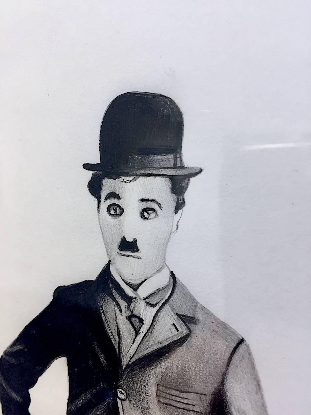 Chaplin shopping (framed in black) - Art by Zoe Moss
