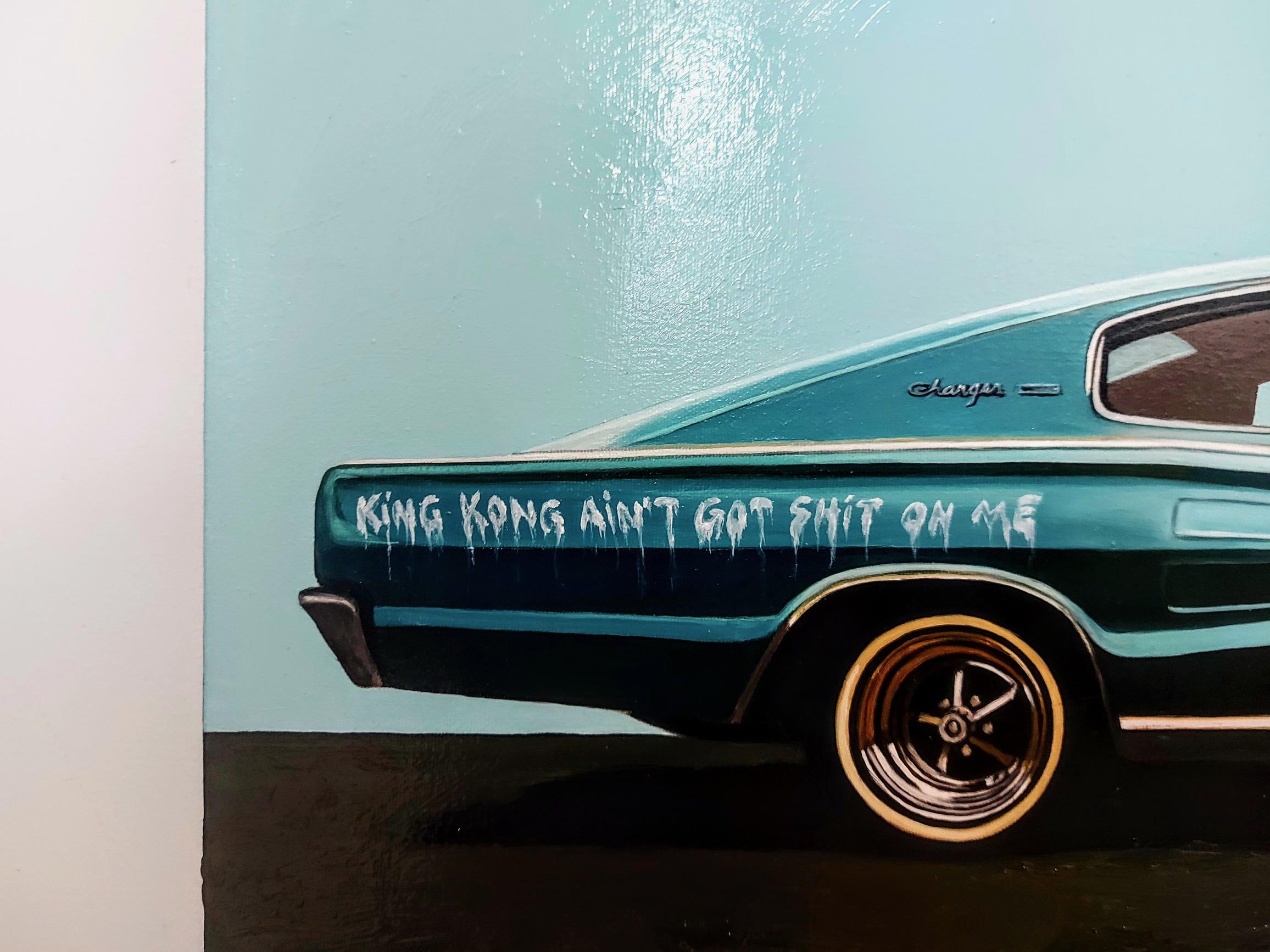 Graffiti Oldtimer handgemalt Street Art Öl auf Leinwand Pop Art Contemporary (Streetart), Painting, von Matt Belval