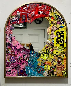 OCD Sticker Bomb Miroir Pop Art Culture Collage Street Art work Banksy