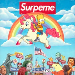 Supreme Bart Pop art Surrealism Alex Gross Hand Painted Oil Figurative