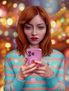 Technology Today Pop art Surrealism Alex Gross Hand Painted Oil Figurative