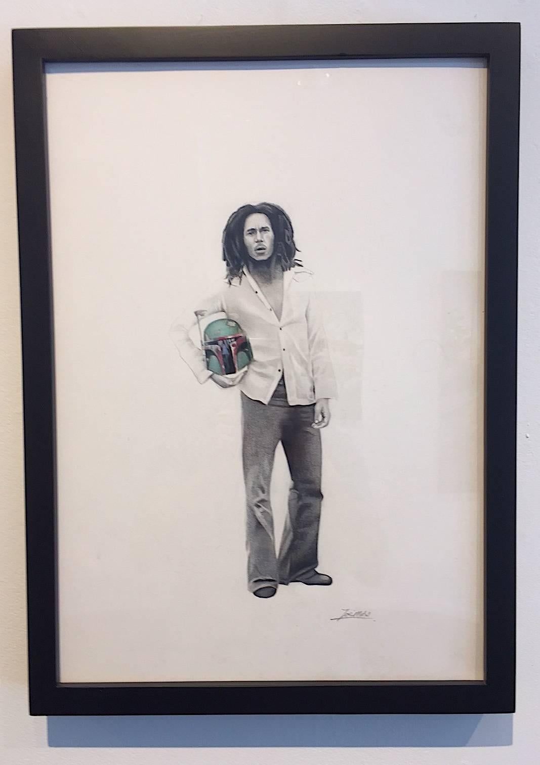 Bobba Marley (framed in black) - Art by Zoe Moss