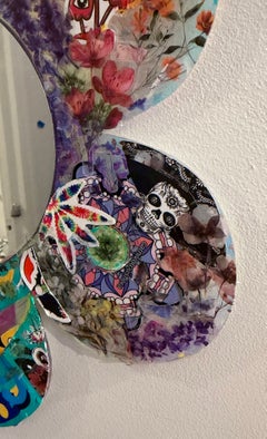 OCD, Sticker Bomb, Specchio, Pop Art, Collage, Arte di strada, Opera d'arte, Fiore, Banksy