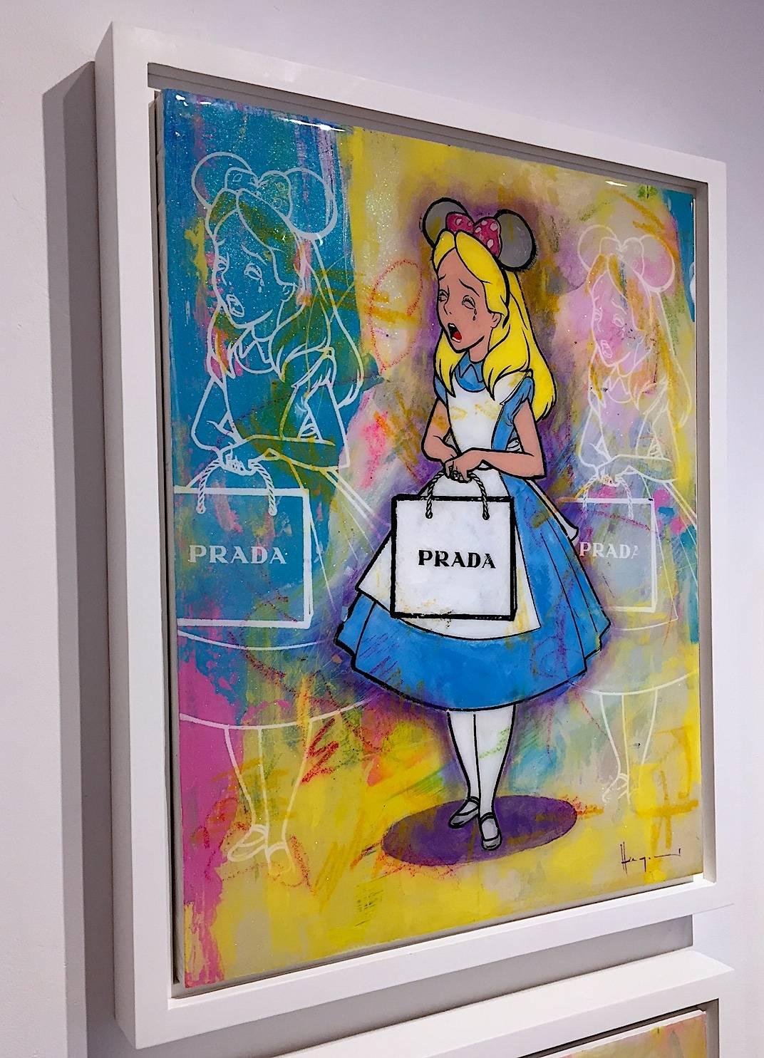 Waaaahderland Alice - Prada  (framed) - Pop Art Mixed Media Art by Hagan Bros.
