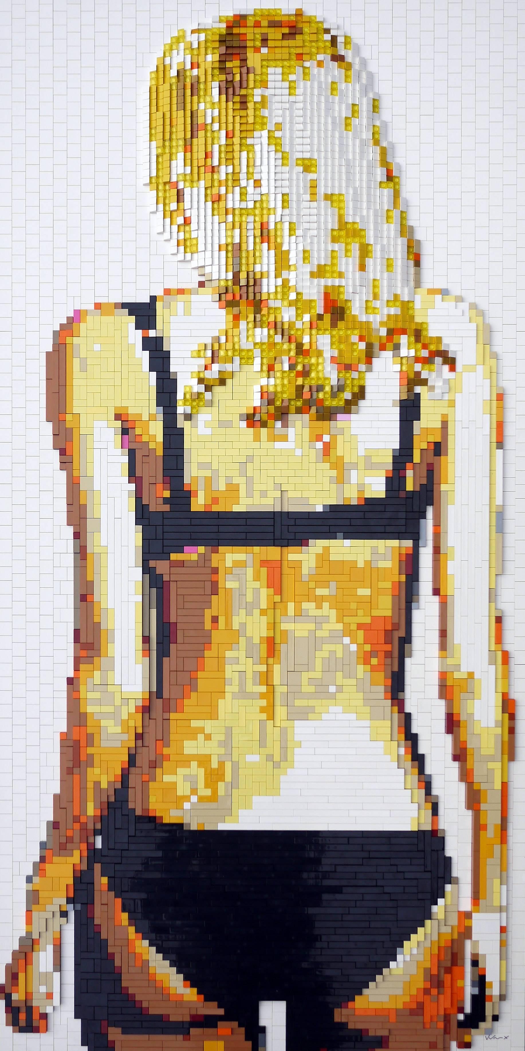 "All She Wants Is....." (lego on panel) - Mixed Media Art by Andre Veloux