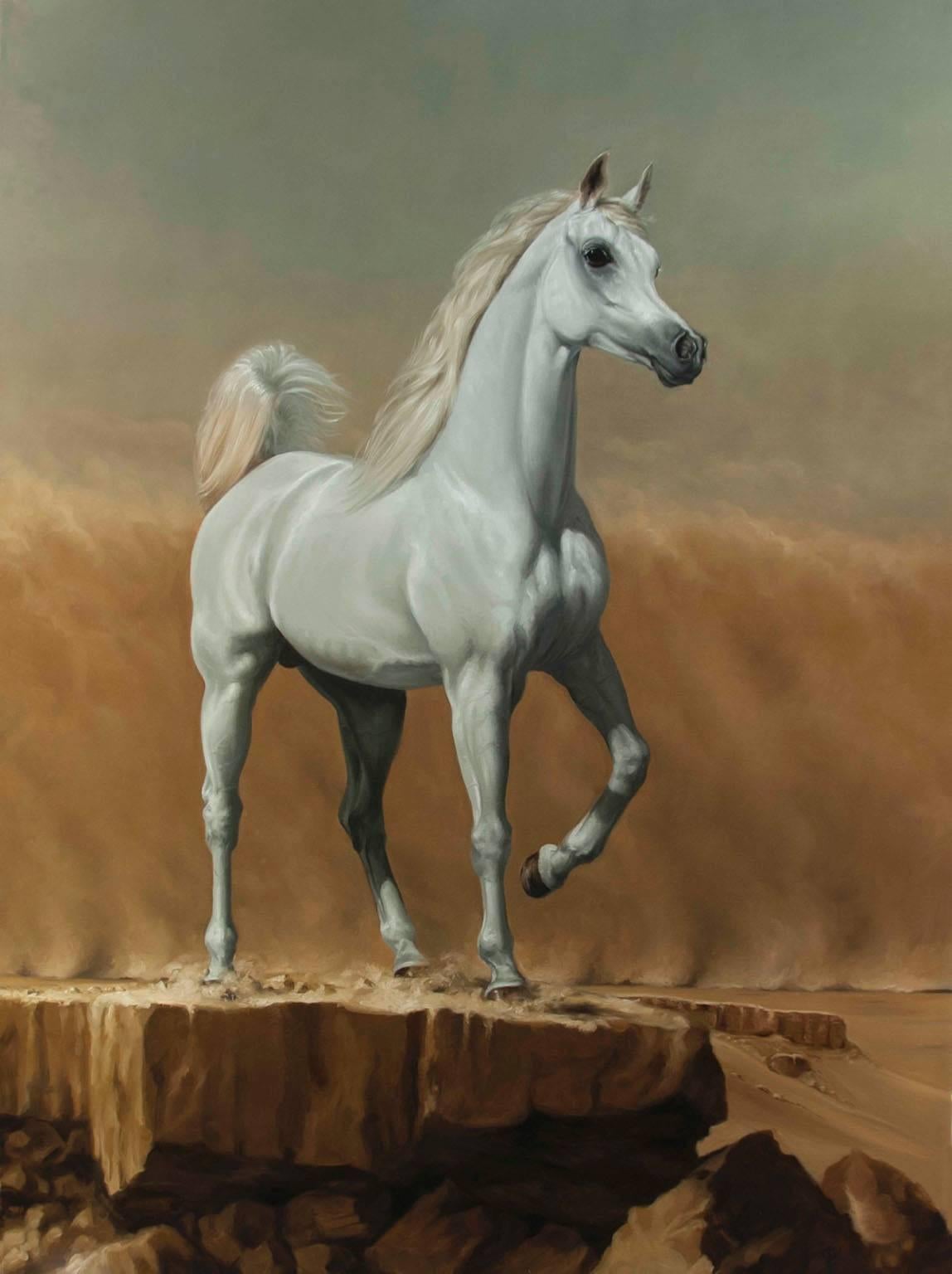 James Gillick Animal Painting - Young Arabian Stallion 
