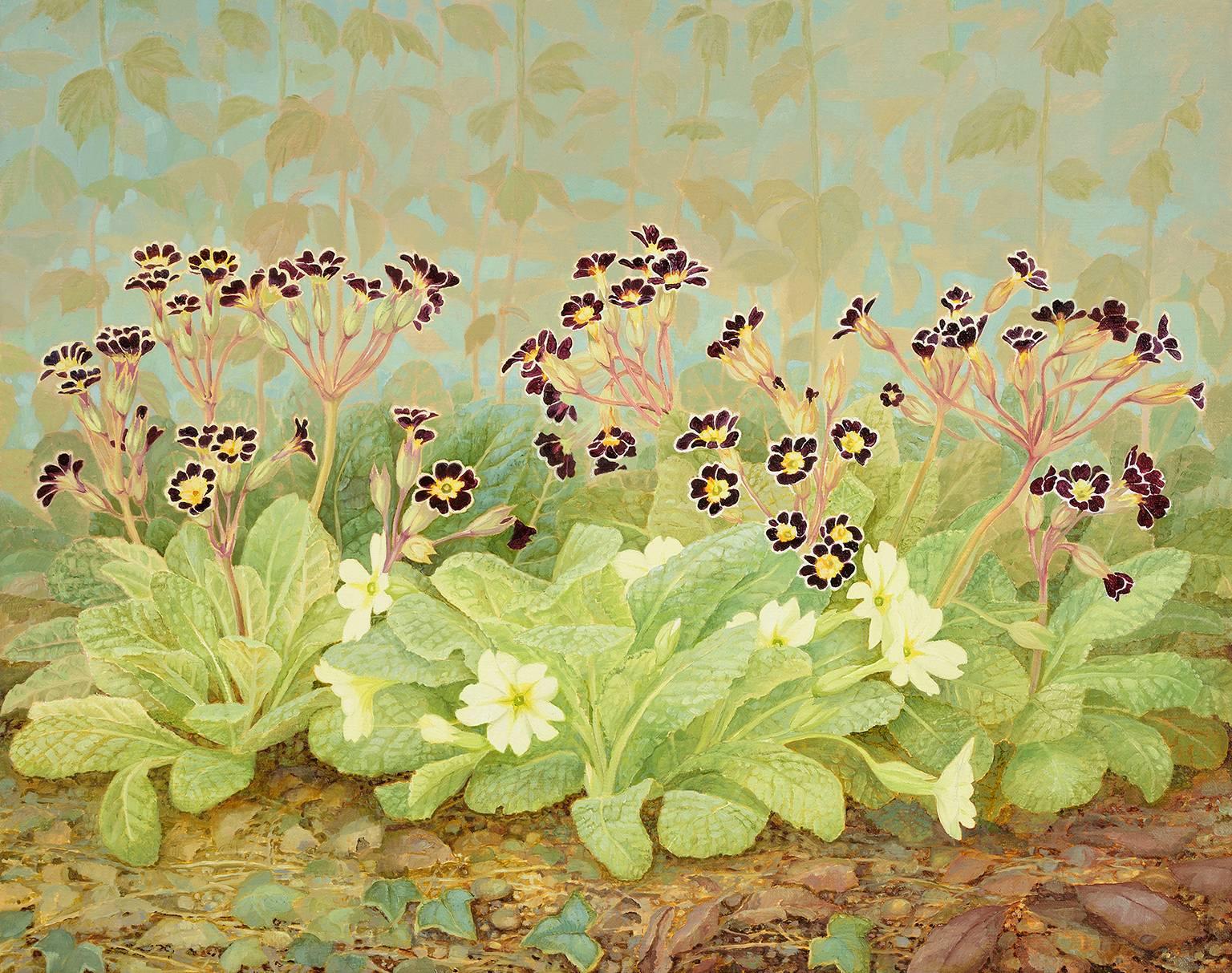 Jane Wormell Landscape Painting - Primulas 