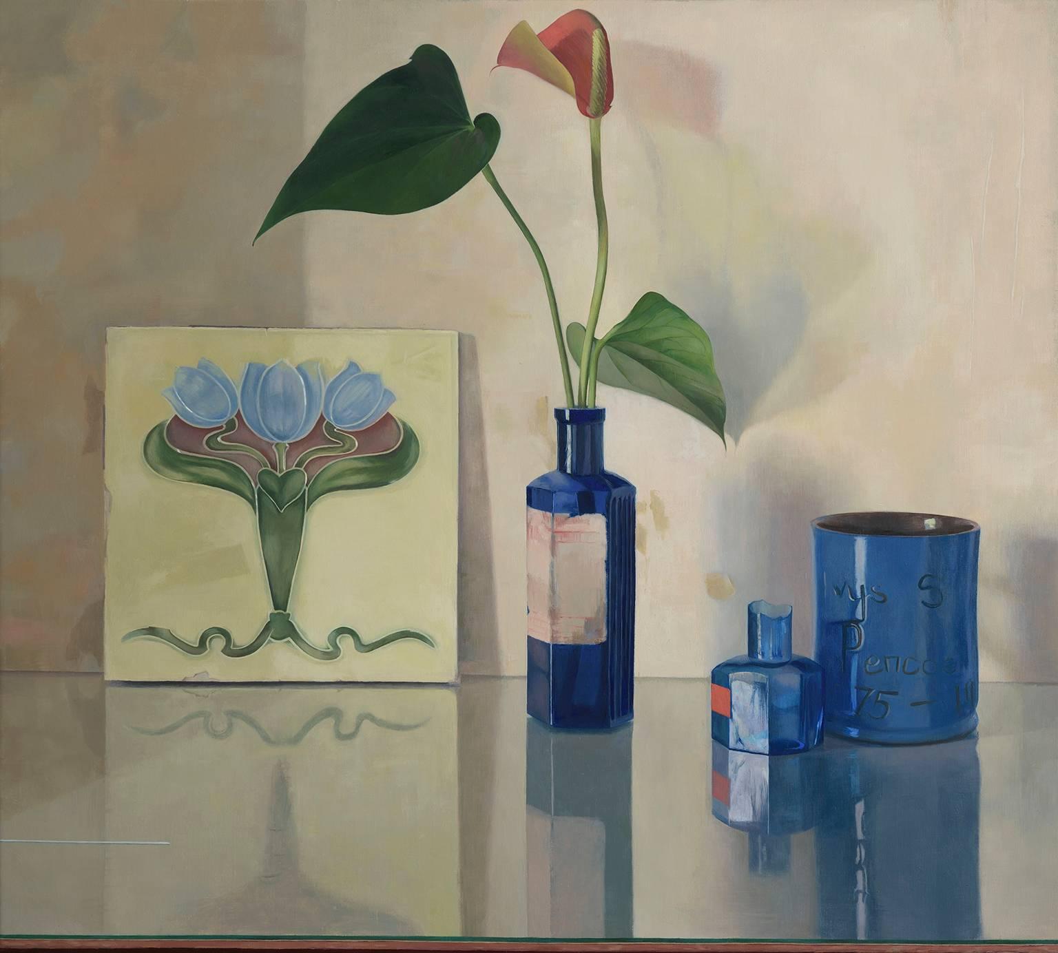 Susan Angharad Williams Still-Life Painting - Blue Reflections