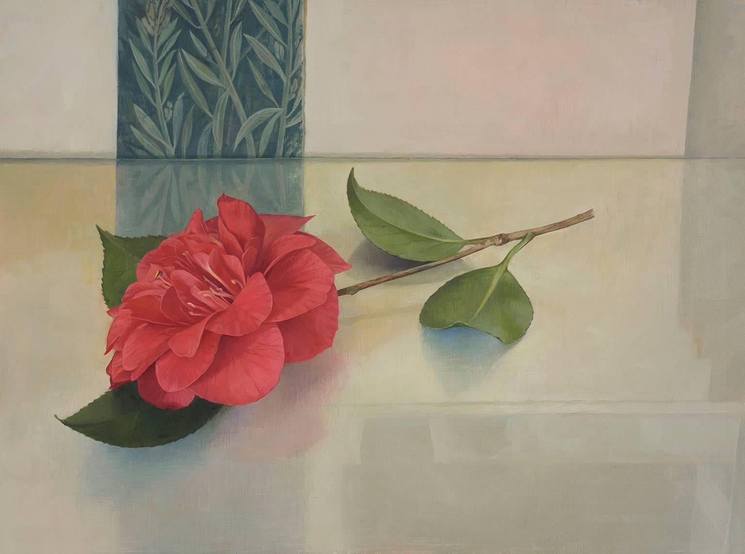 Susan Angharad Williams Still-Life Painting - Camellia and Pompeian Fragment