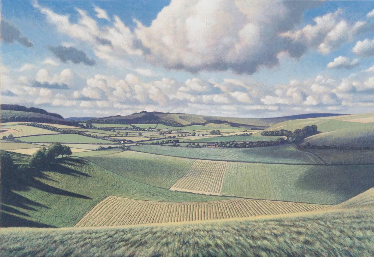 James Lynch Landscape Painting - Cloud Suck, Mere, Wiltshire 
