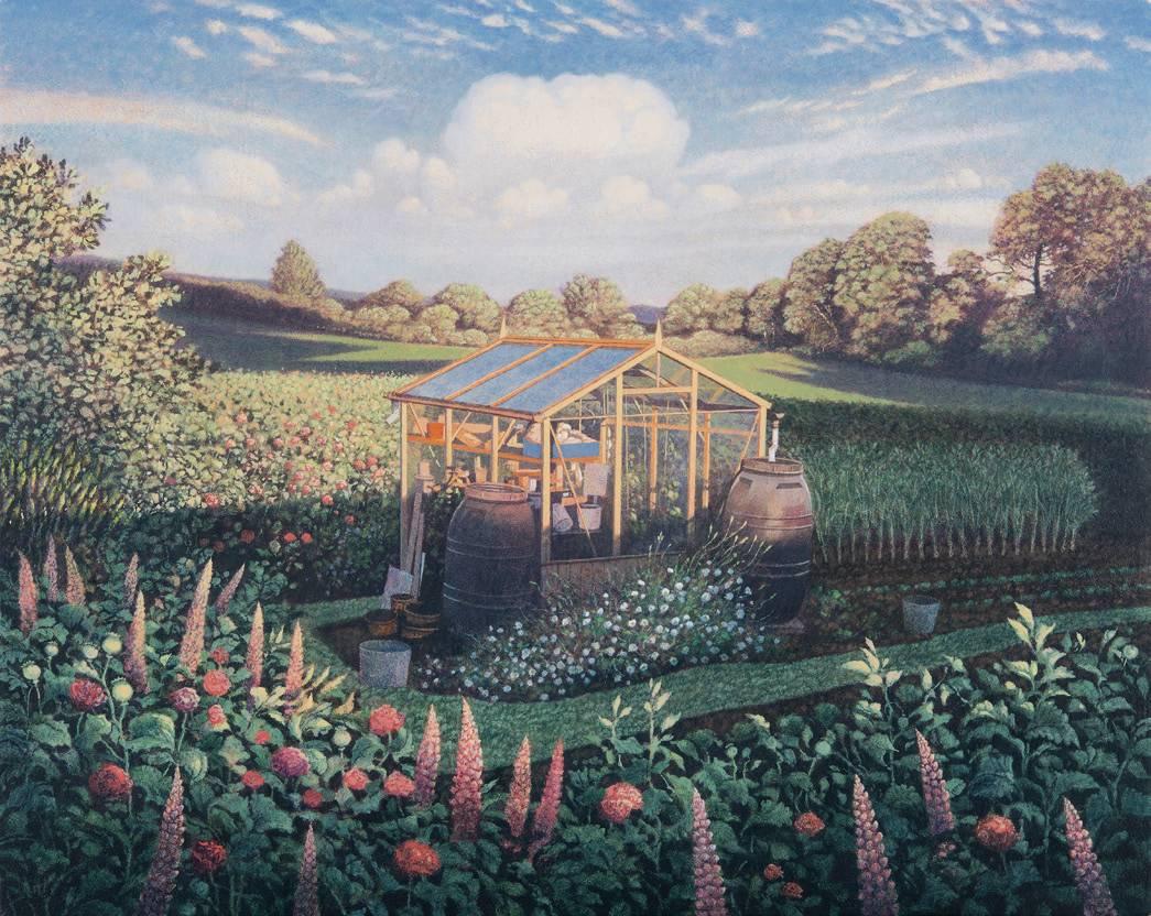 James Lynch Landscape Painting - Ted's Greenhouse, Summer