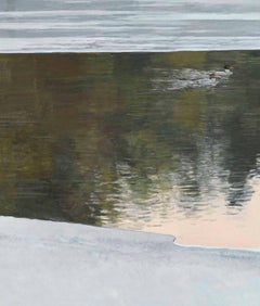 Goosanders - 21st century, Contemporary, Landscape, Oil