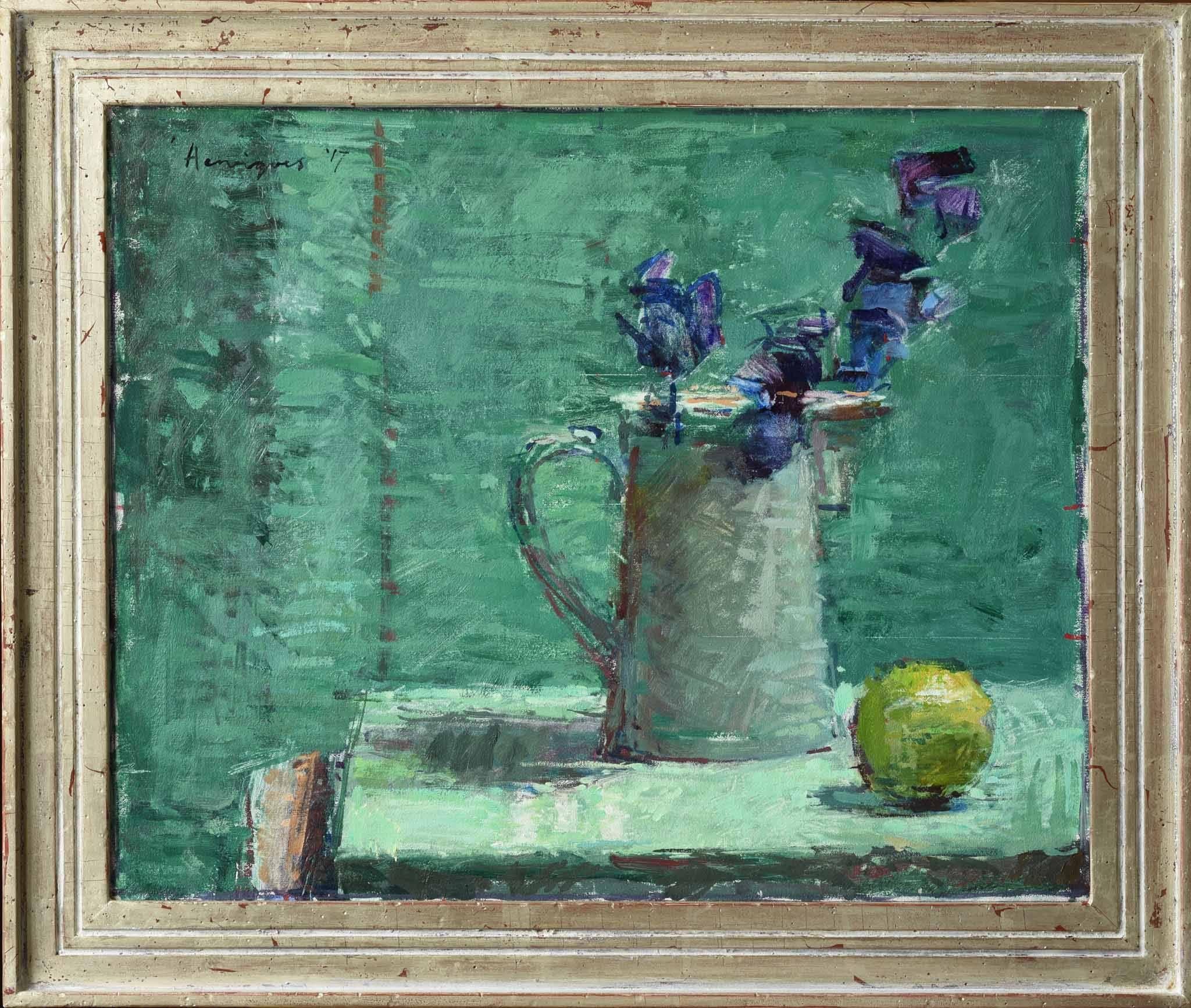 Ben Henriques Still-Life Painting - Turquoise - 21st century - Contemporary - oil - Still-life