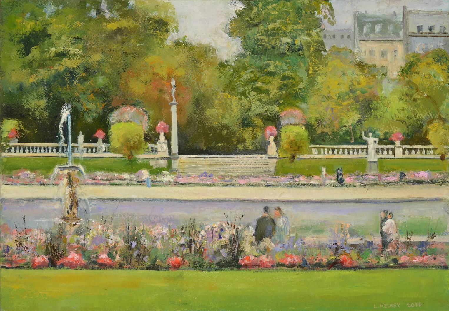 Lawrence Kelsey Landscape Painting - Afternoon Luxembourg Gardens