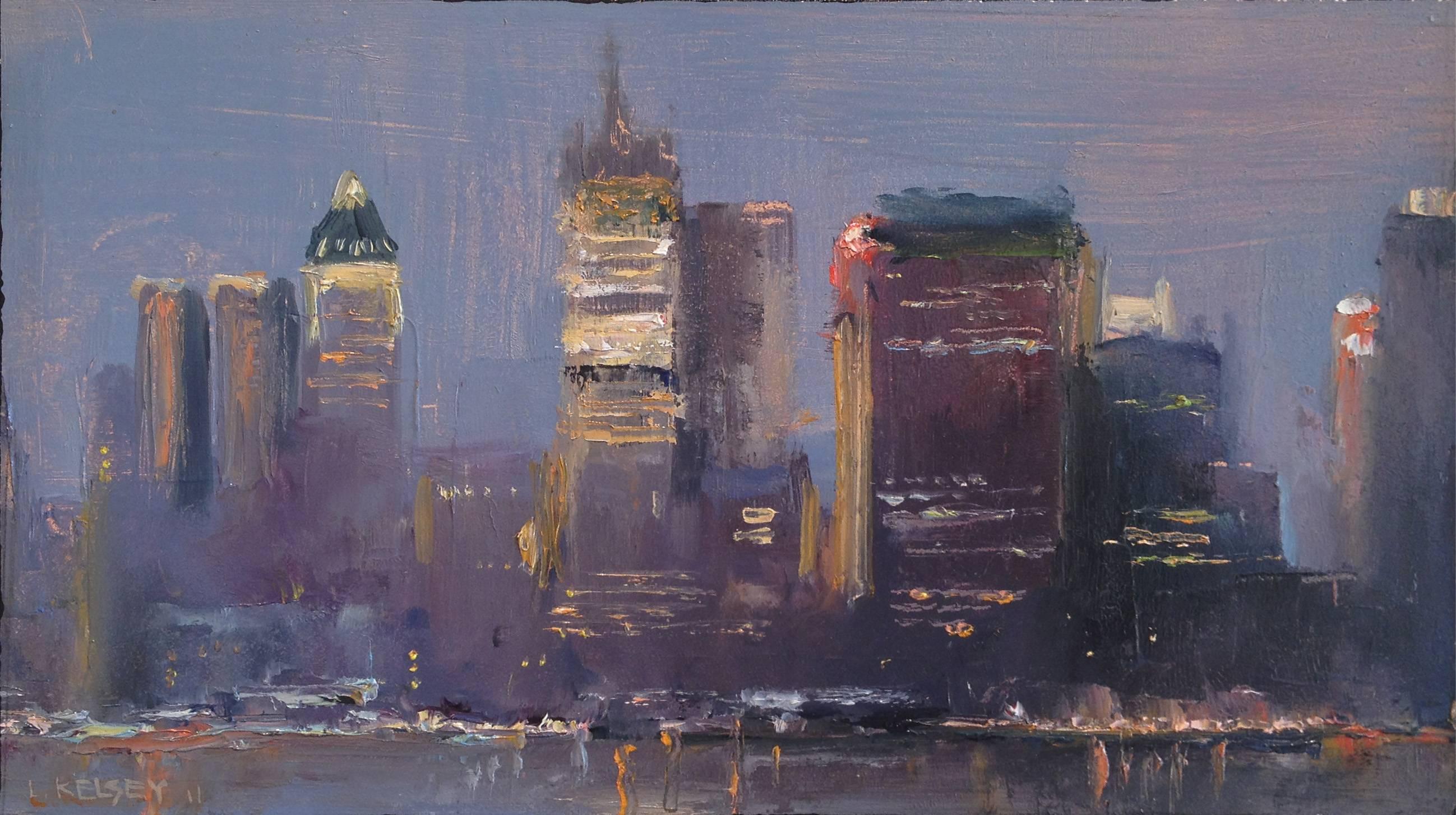 Lawrence Kelsey Landscape Painting - New York Waterfront & Skyline