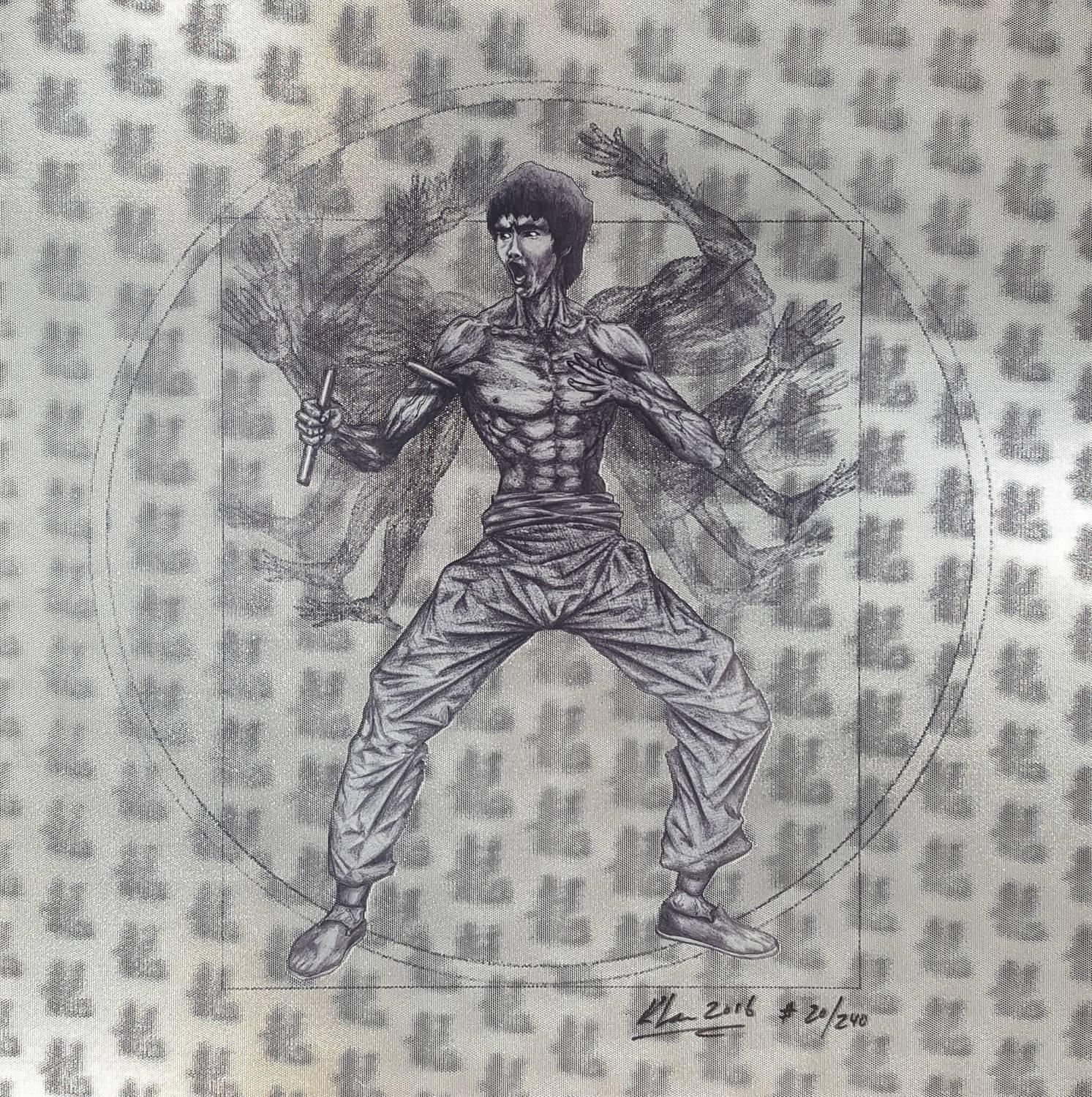 Keng Lau Figurative Print - Vitruvian Fighter