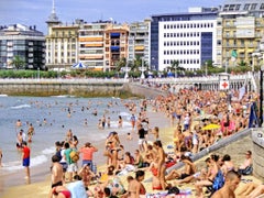 Used Coastal photography, DJ Leon, Beach photograph of San Sebastian, Spain 