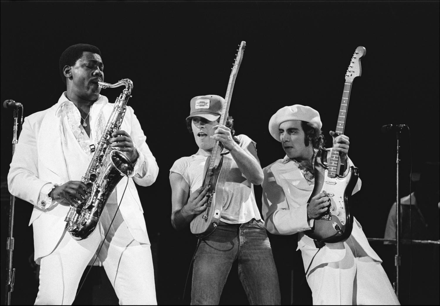 Allan Tannenbaum Black and White Photograph - Bruce Springsteen E Street Trio, 1976