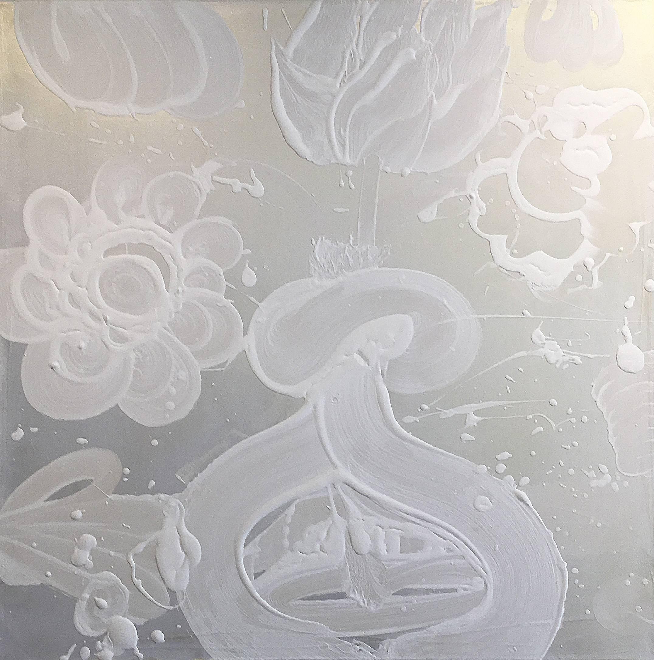 Natura morta, Pittura a pigmento di mica, Catherine Howe, Tulipano