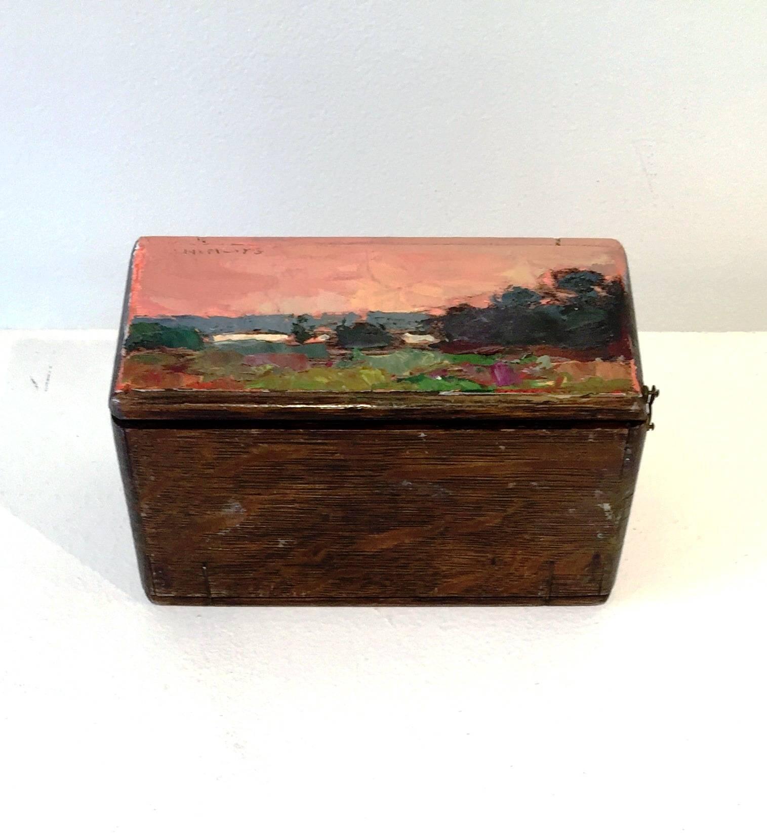 Sunset Sewing box - Painting by Larry Horowitz