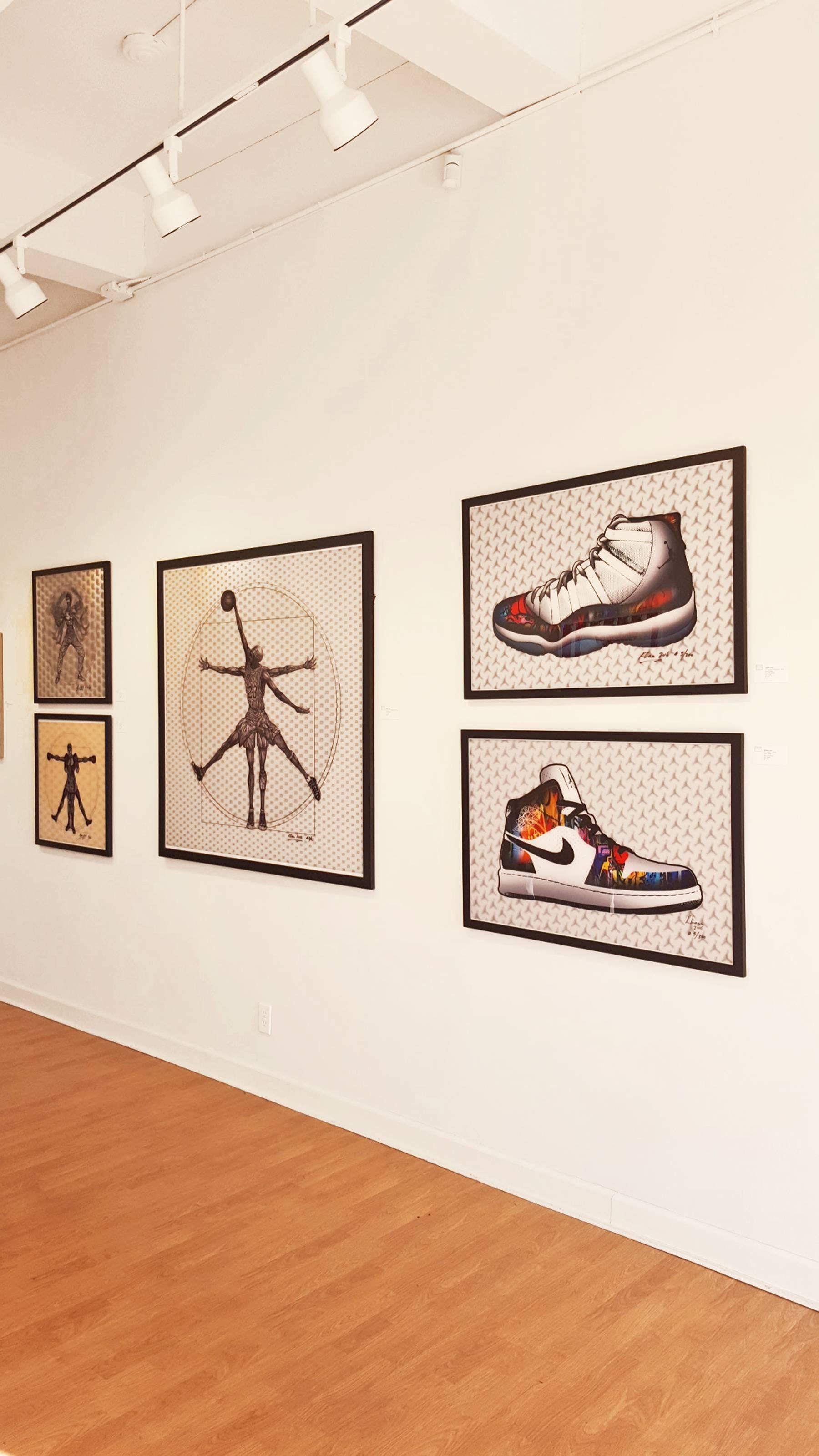 Vitruvian Athlete Basketball - New Media Print by Keng Lau