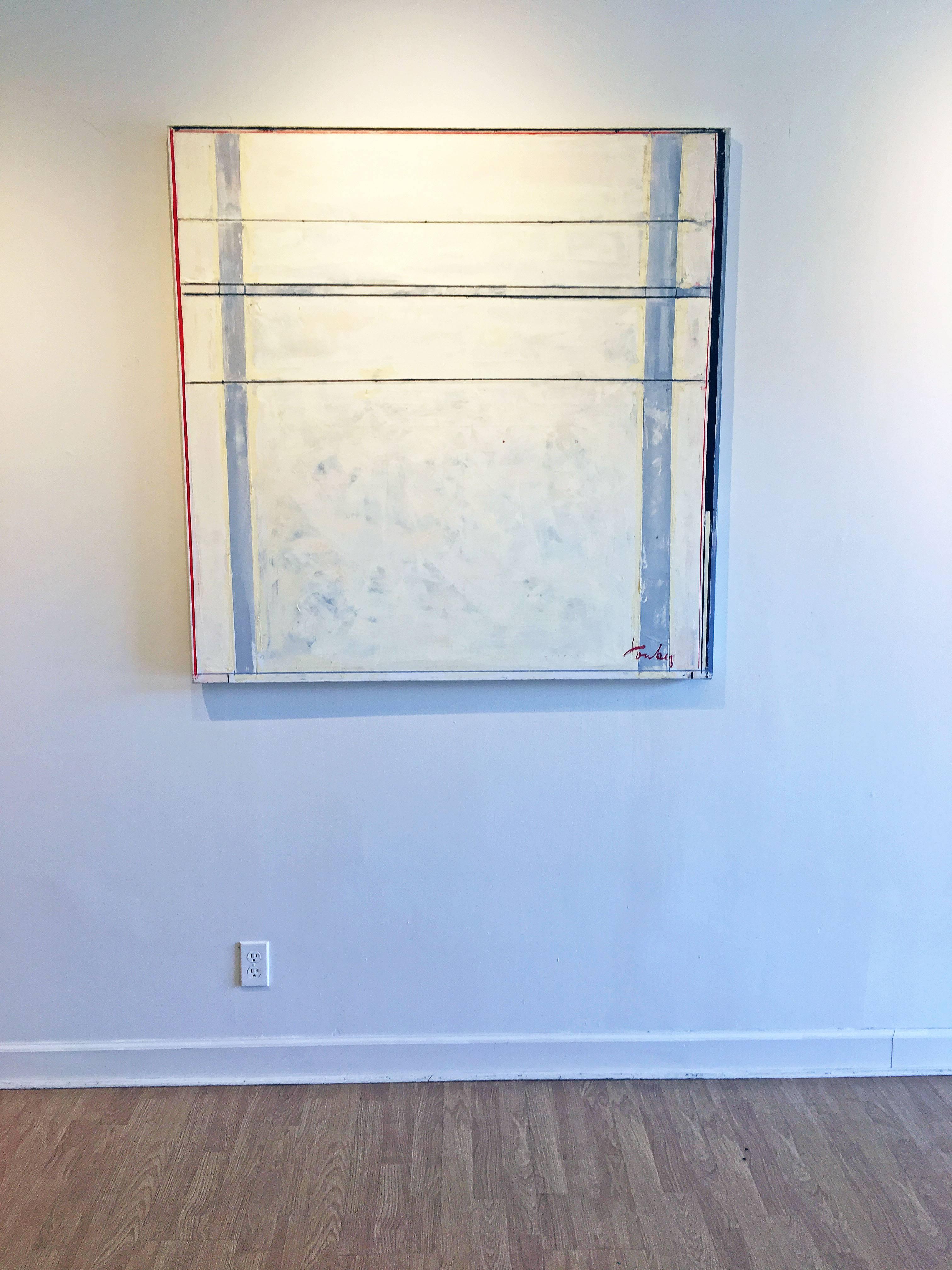 La porta di Sidney 8 - Abstract Painting Grigio di Linda Touby