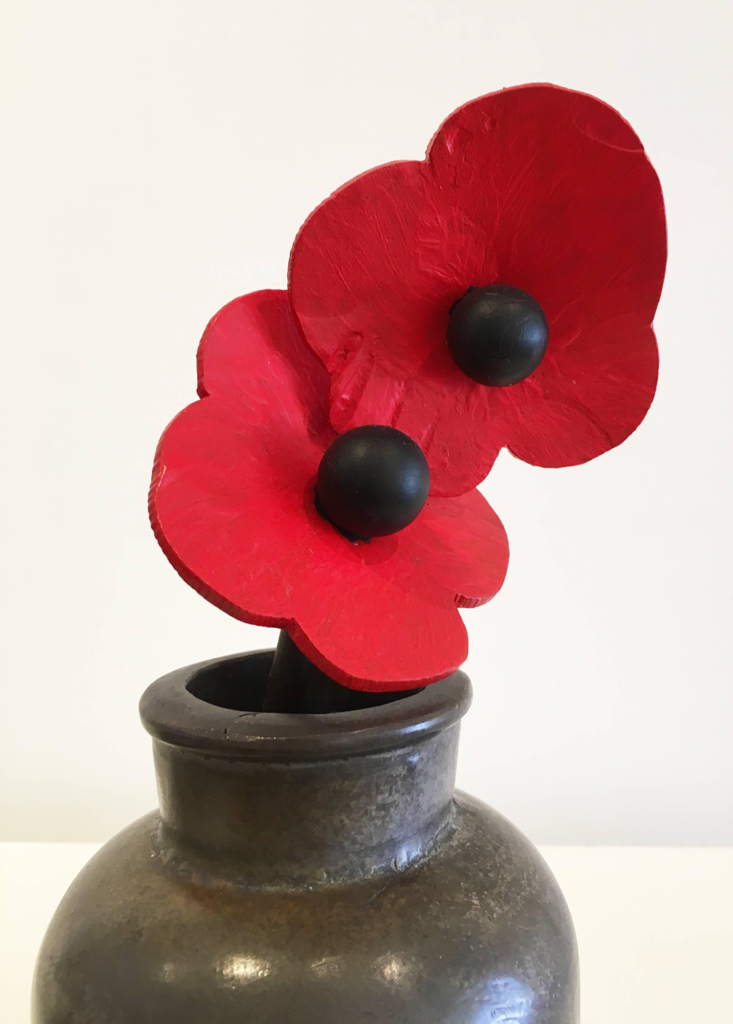 Poppies - Sculpture by David Kimball Anderson