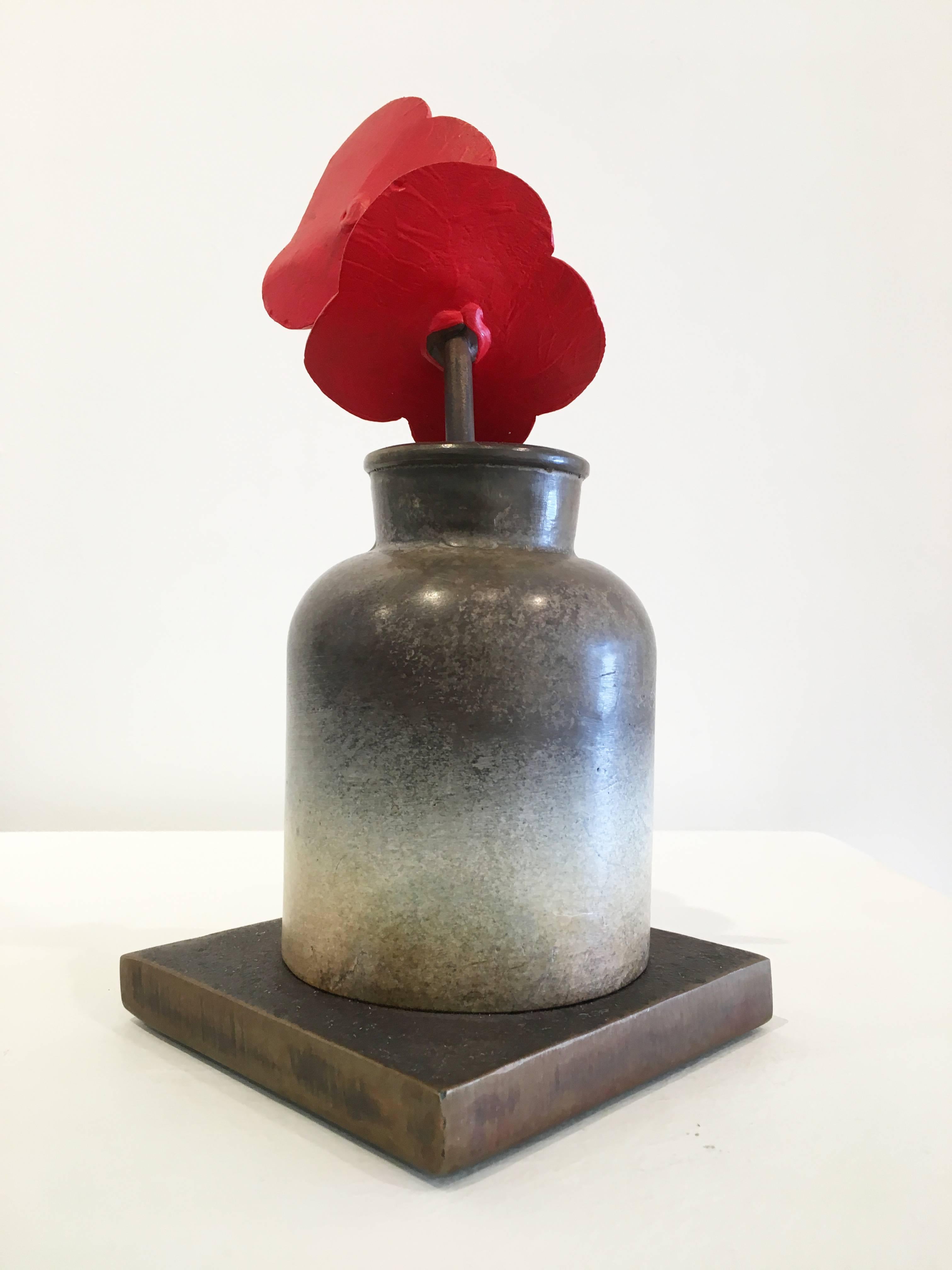 Poppies - Gold Still-Life Sculpture by David Kimball Anderson