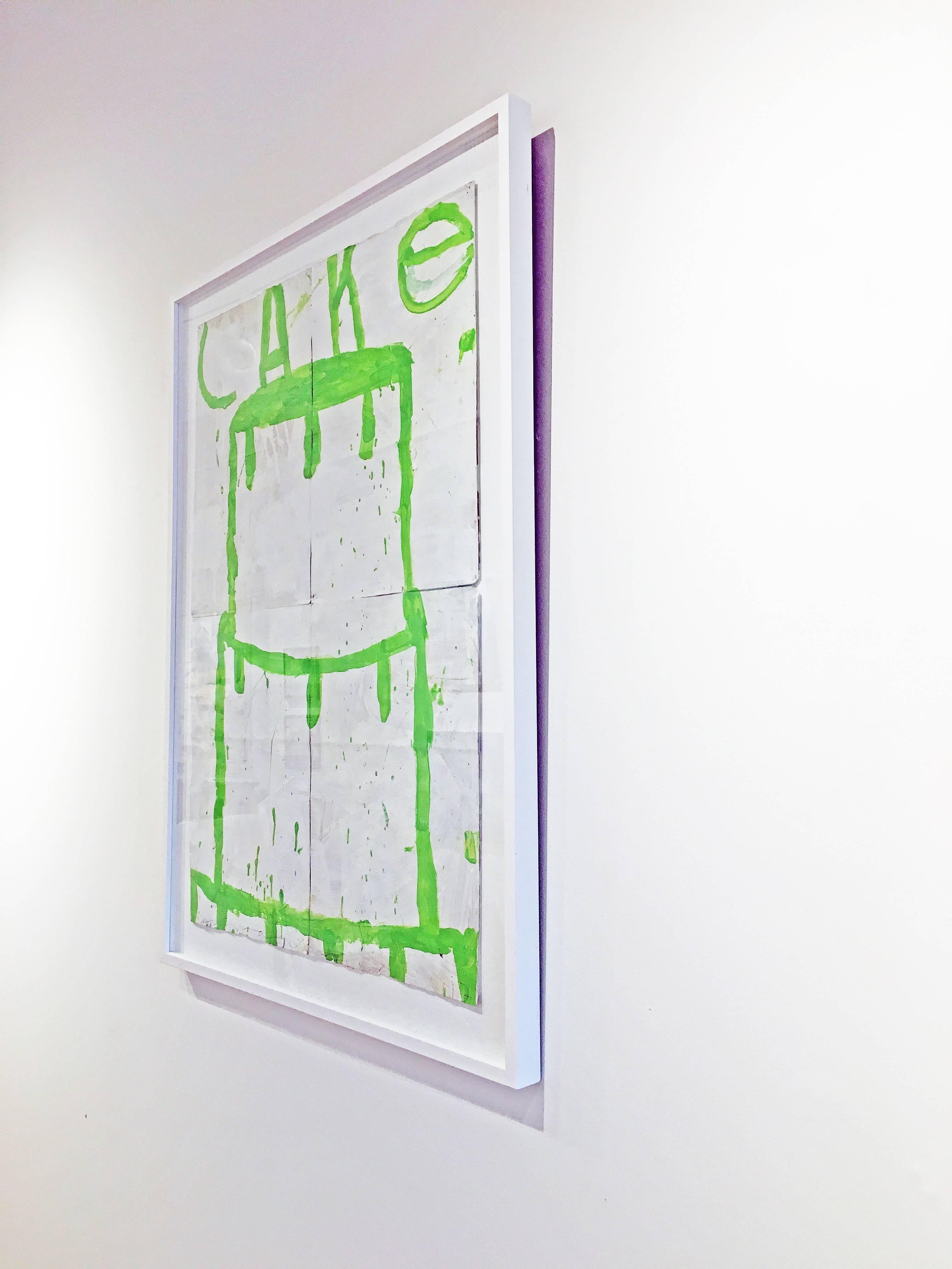 Mixed media painting of cake, Gary Komarin, Cake (Lime on White) 4