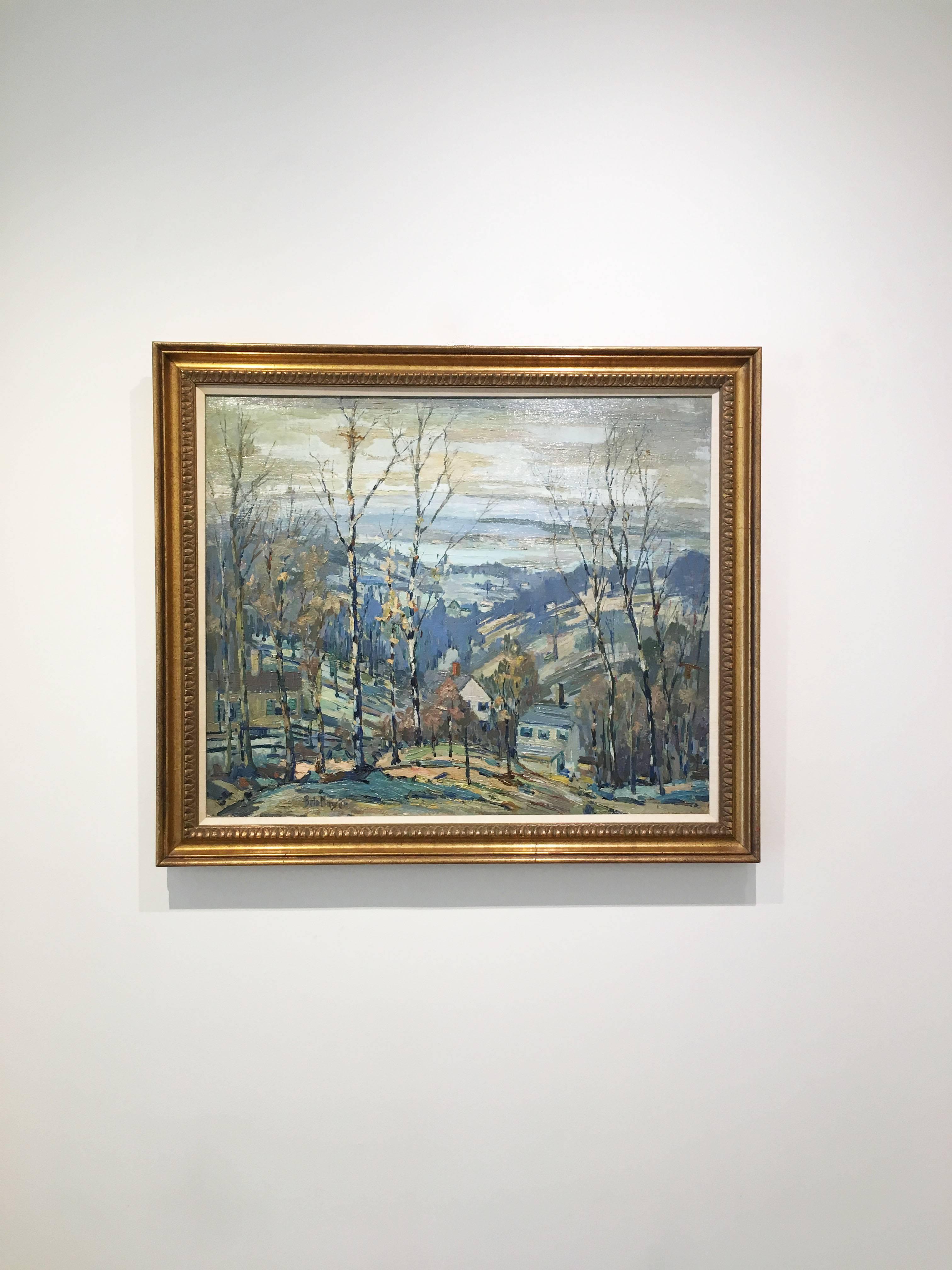 Überblick auf Perlenholz-Hütte (Post-Impressionismus), Painting, von Peter Bela Mayer