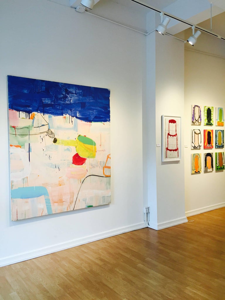 Gary Komarin Mixed media painting, Gary Komarin, A Suite of Blue Sea